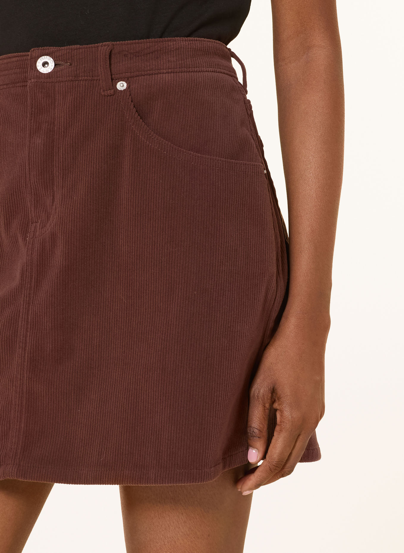 HUGO RAMI Cord Skirt: BROWN
