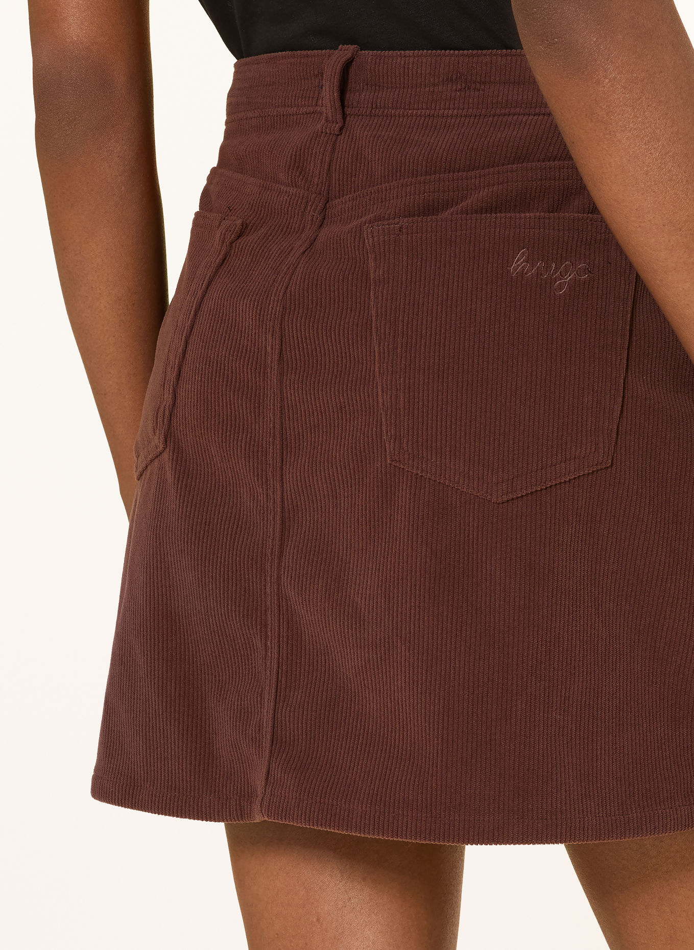 HUGO RAMI Cord Skirt: BROWN