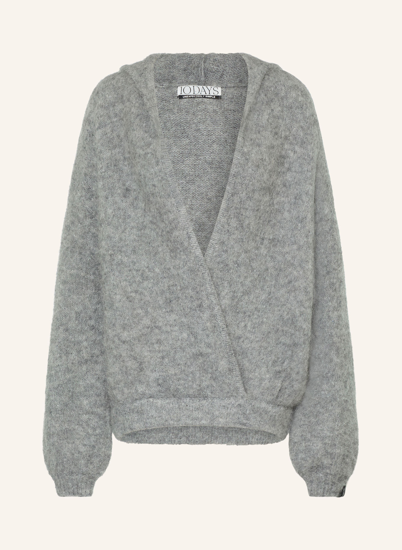 10DAYS Strick-Hoodie mit Alpaka: GRAU
