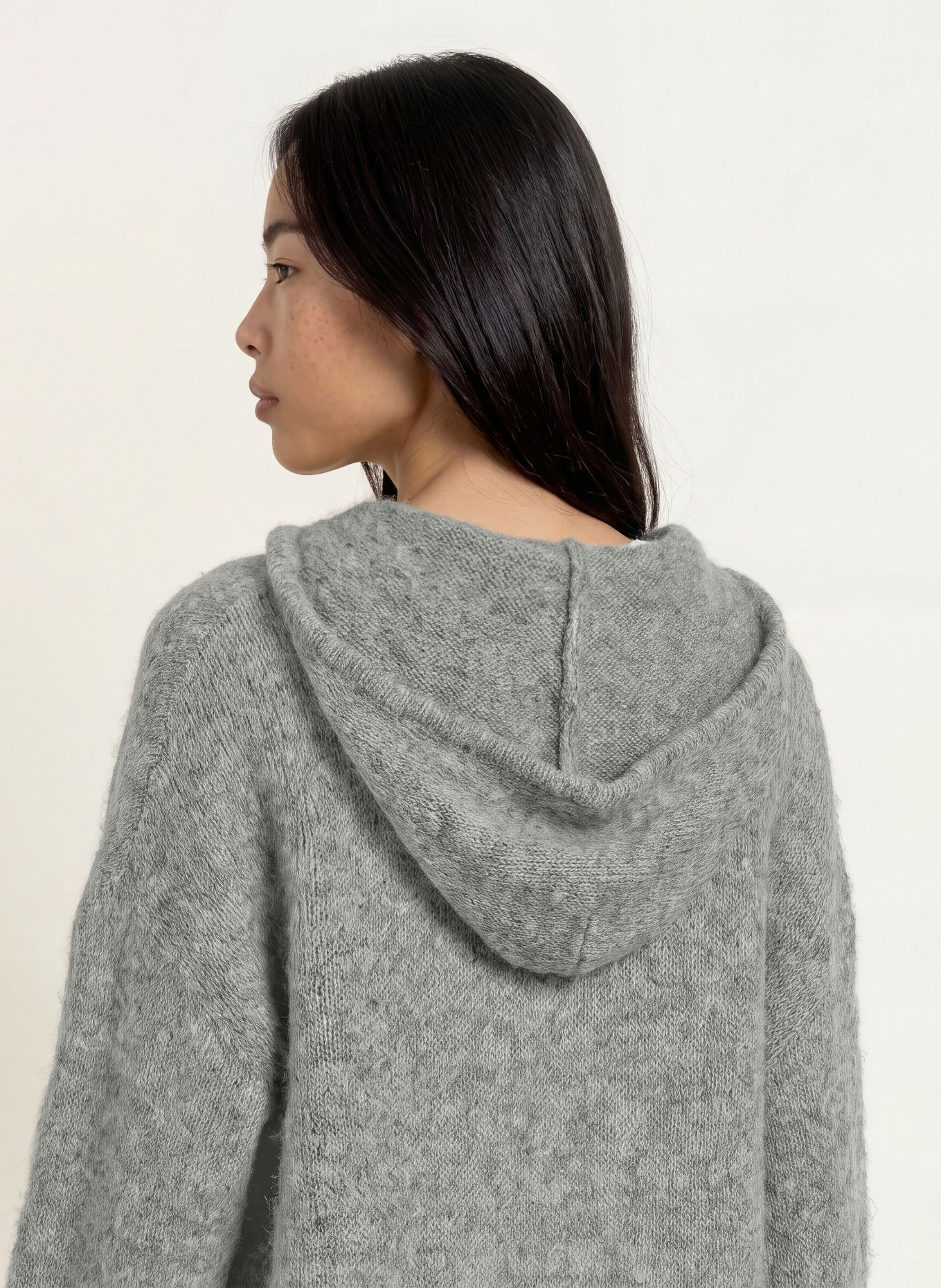 10DAYS Strick-Hoodie mit Alpaka: GRAU