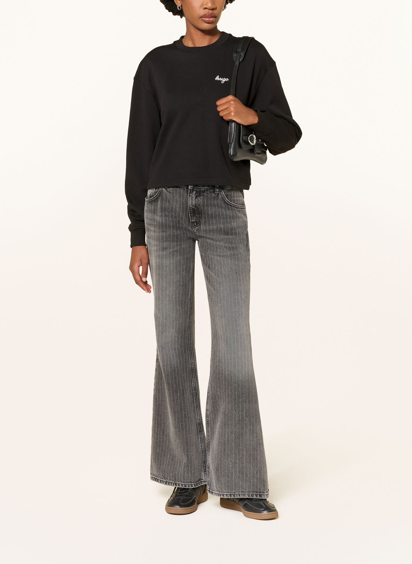 HUGO Sweatshirt DAMASWEE: ZWART / WIT