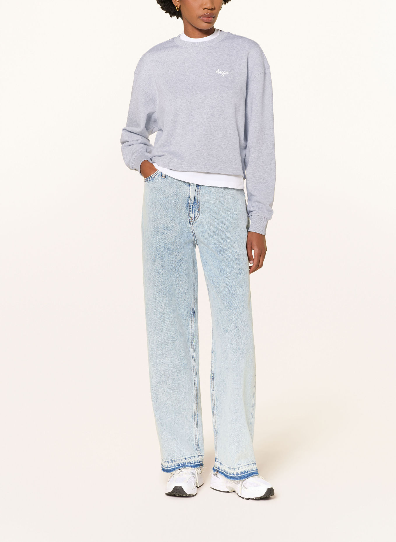 HUGO Sweatshirt DAMASWEE: GRIJS