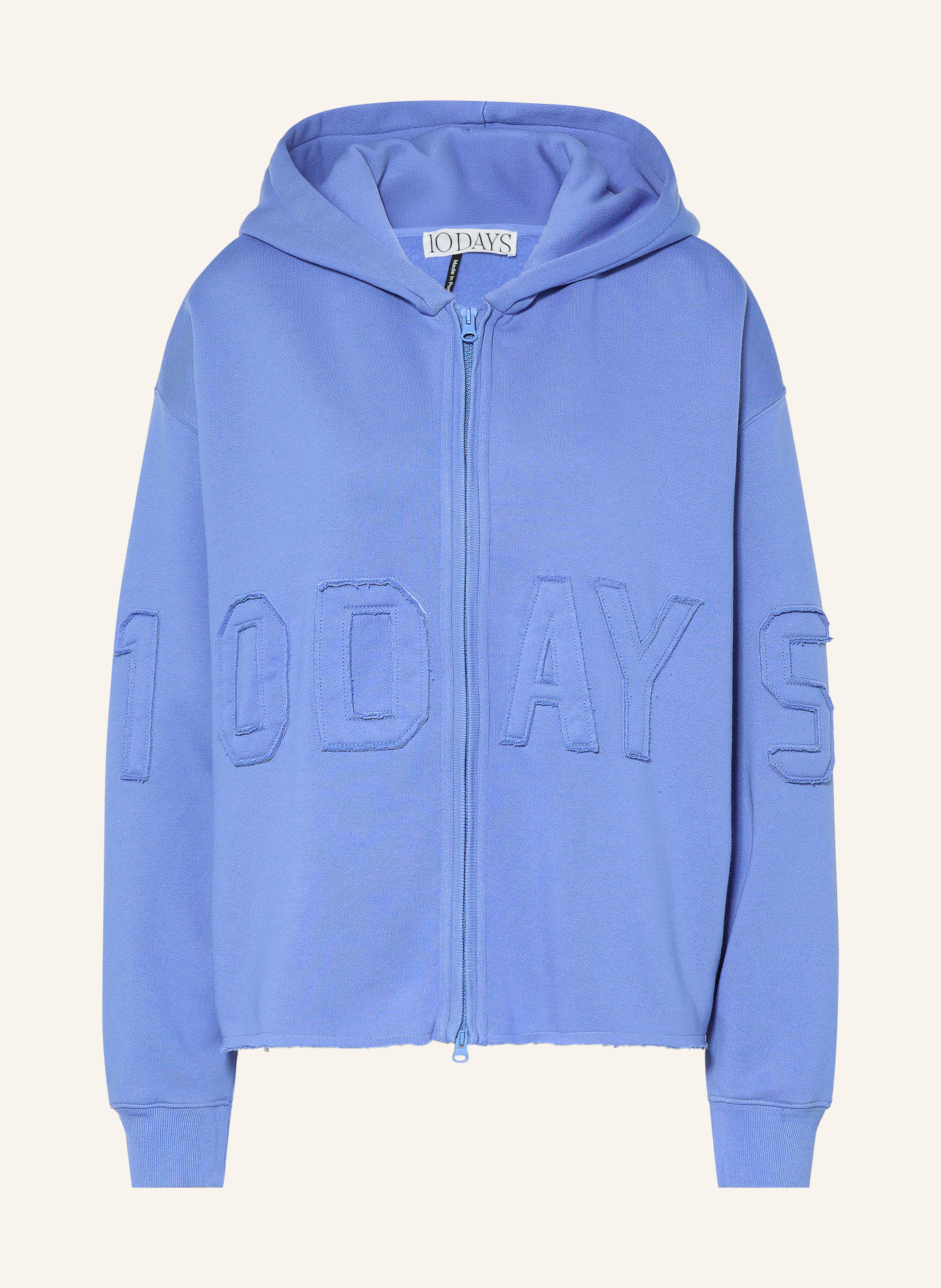 10DAYS Oversized-Sweatjacke: BLAU
