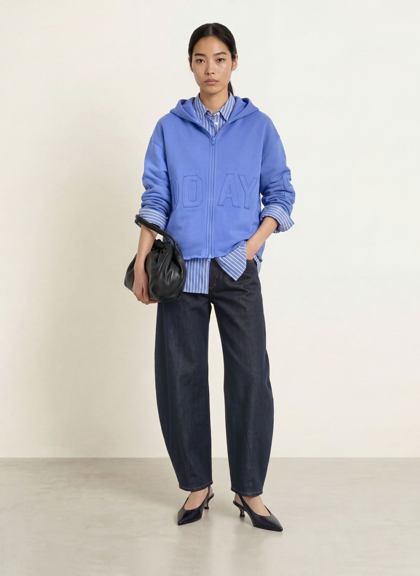 10DAYS Oversized-Sweatjacke: BLAU