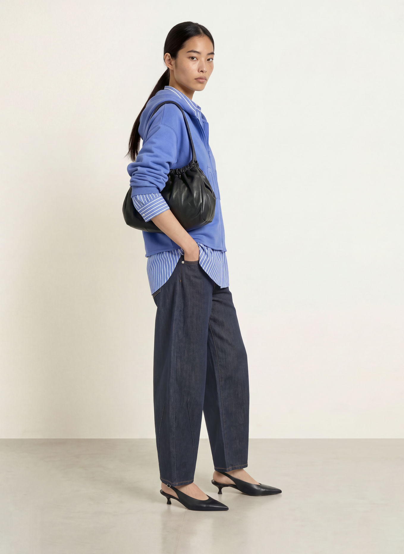 10DAYS Oversized-Sweatjacke: BLAU