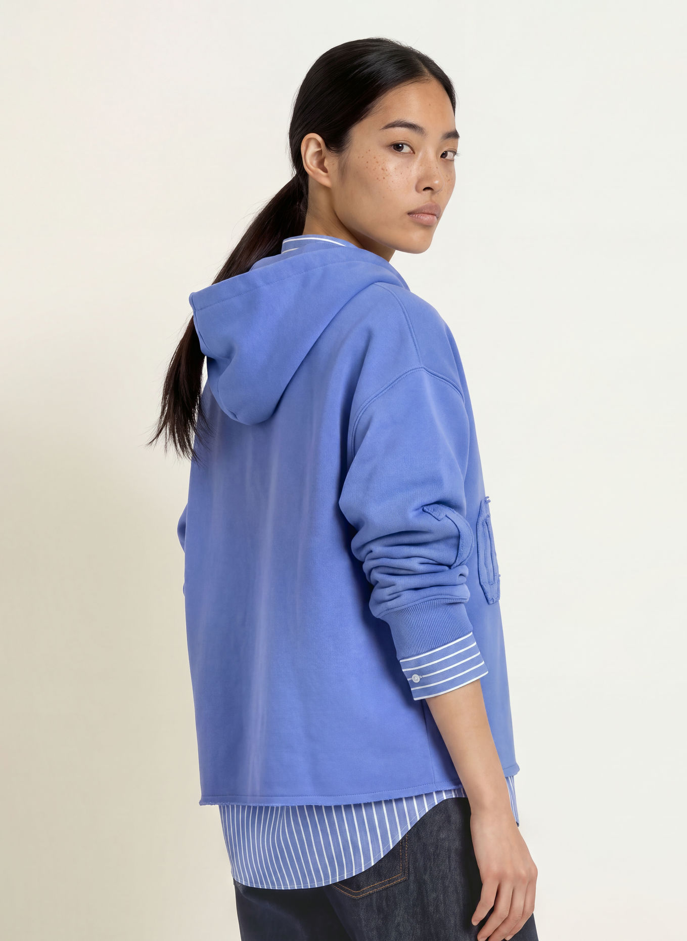 10DAYS Oversized-Sweatjacke: BLAU