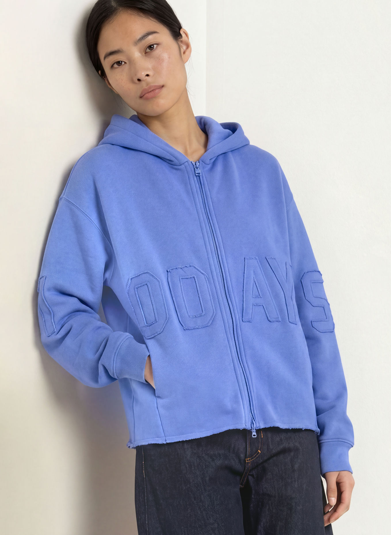 10DAYS Oversized-Sweatjacke: BLAU