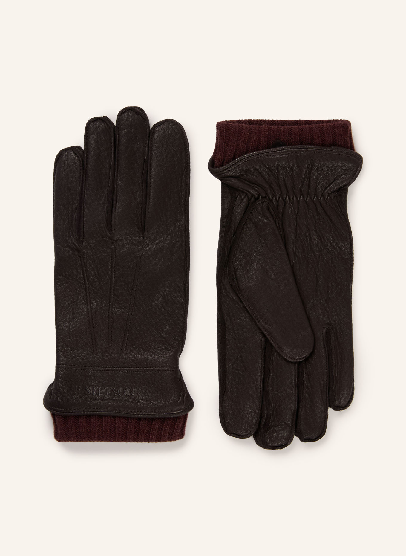 STETSON Lederhandschuhe: DUNKELBRAUN