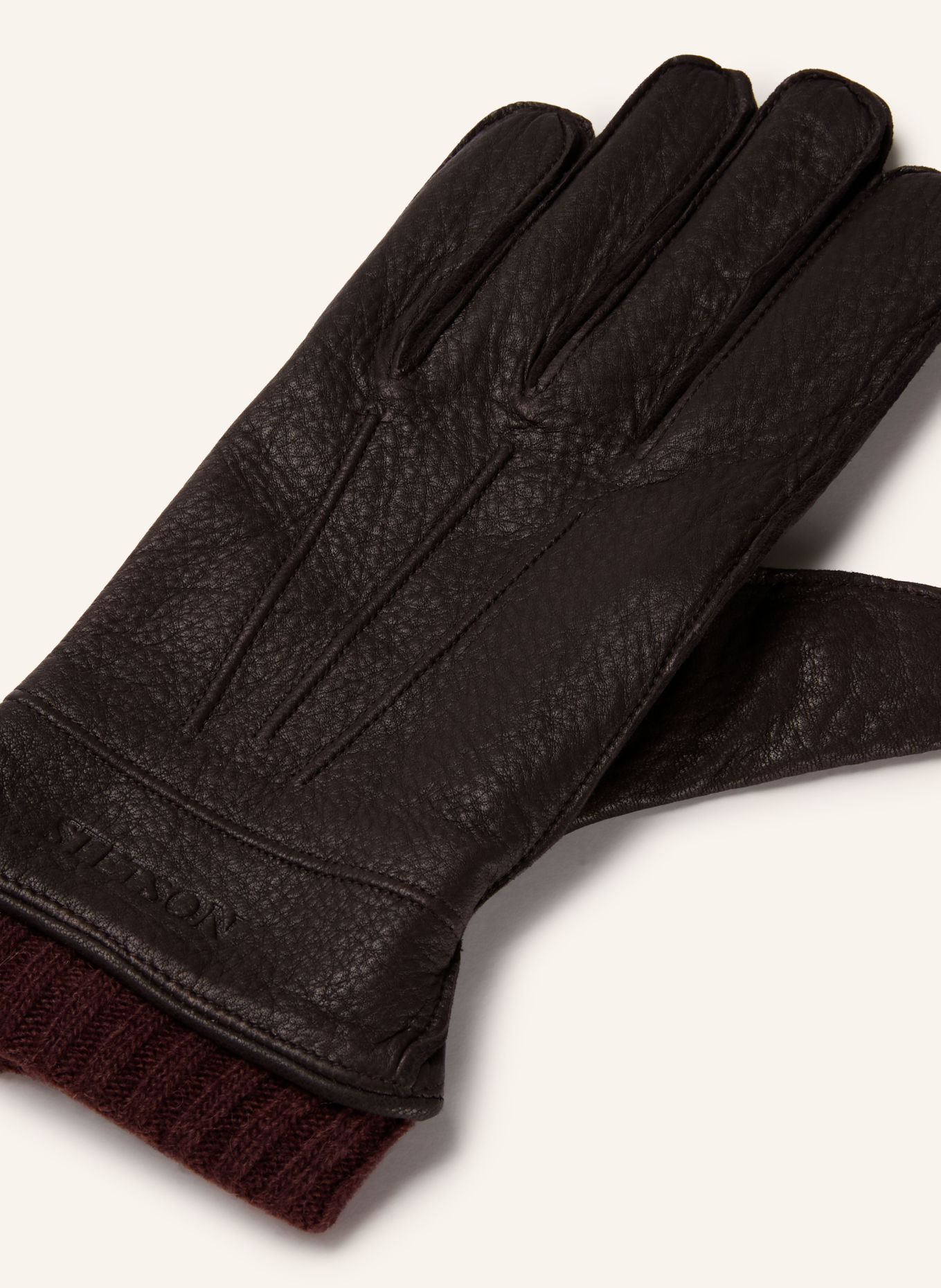STETSON Lederhandschuhe: DUNKELBRAUN