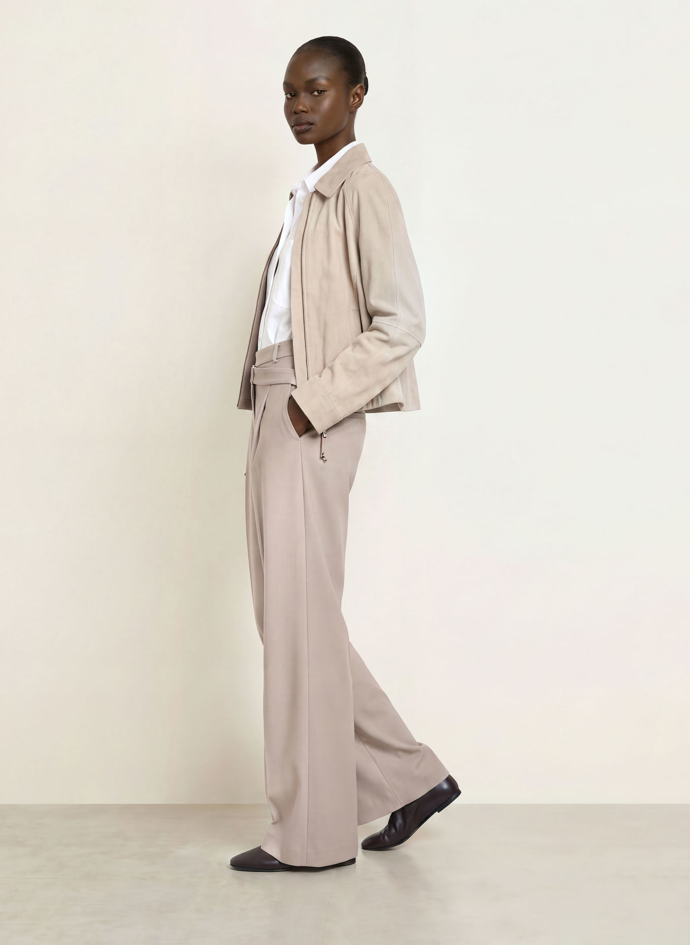 SEDUCTIVE AMALYA Wide-leg trousers: TAUPE