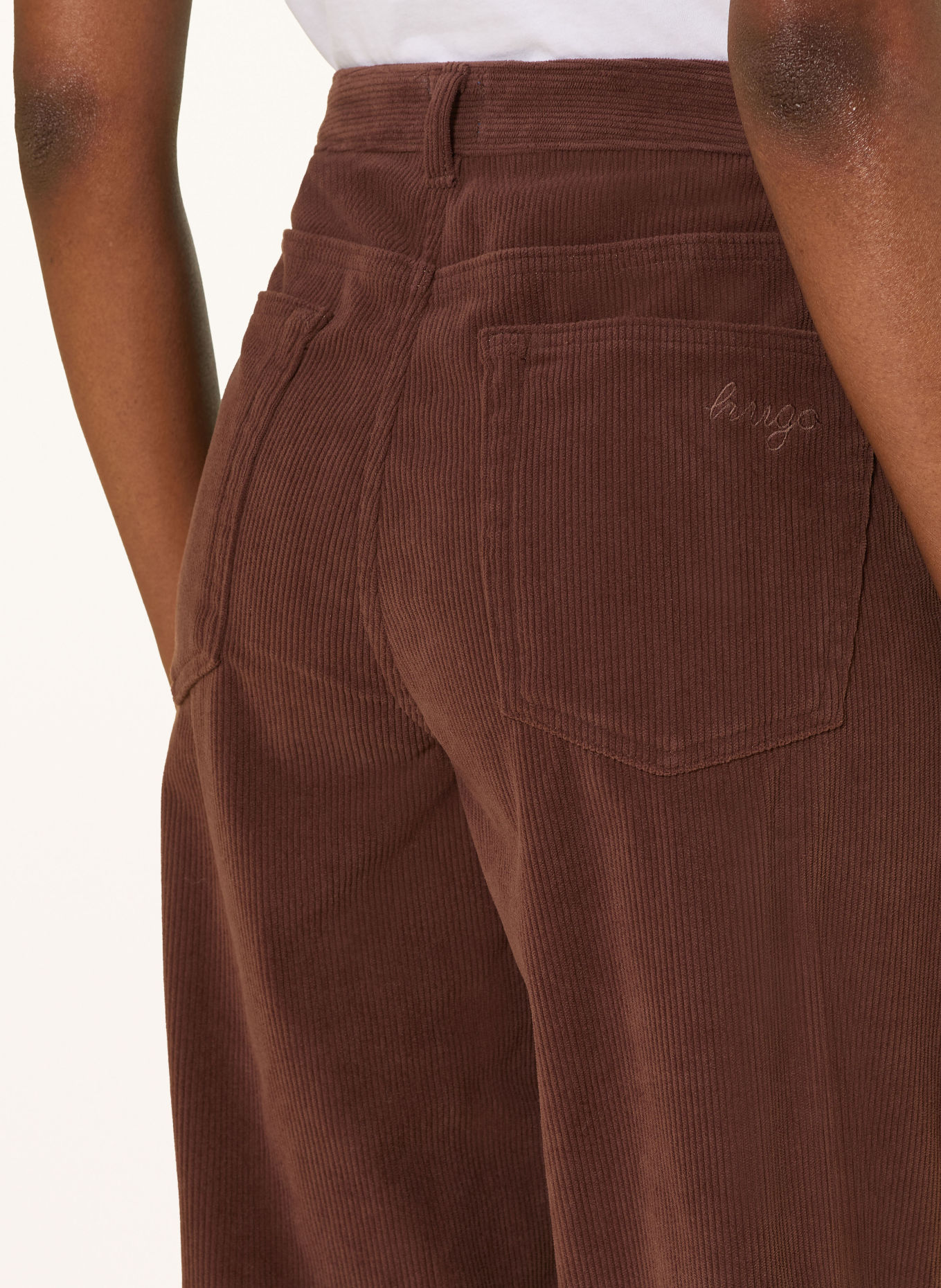 HUGO HIDAMI Cord Pants: BROWN