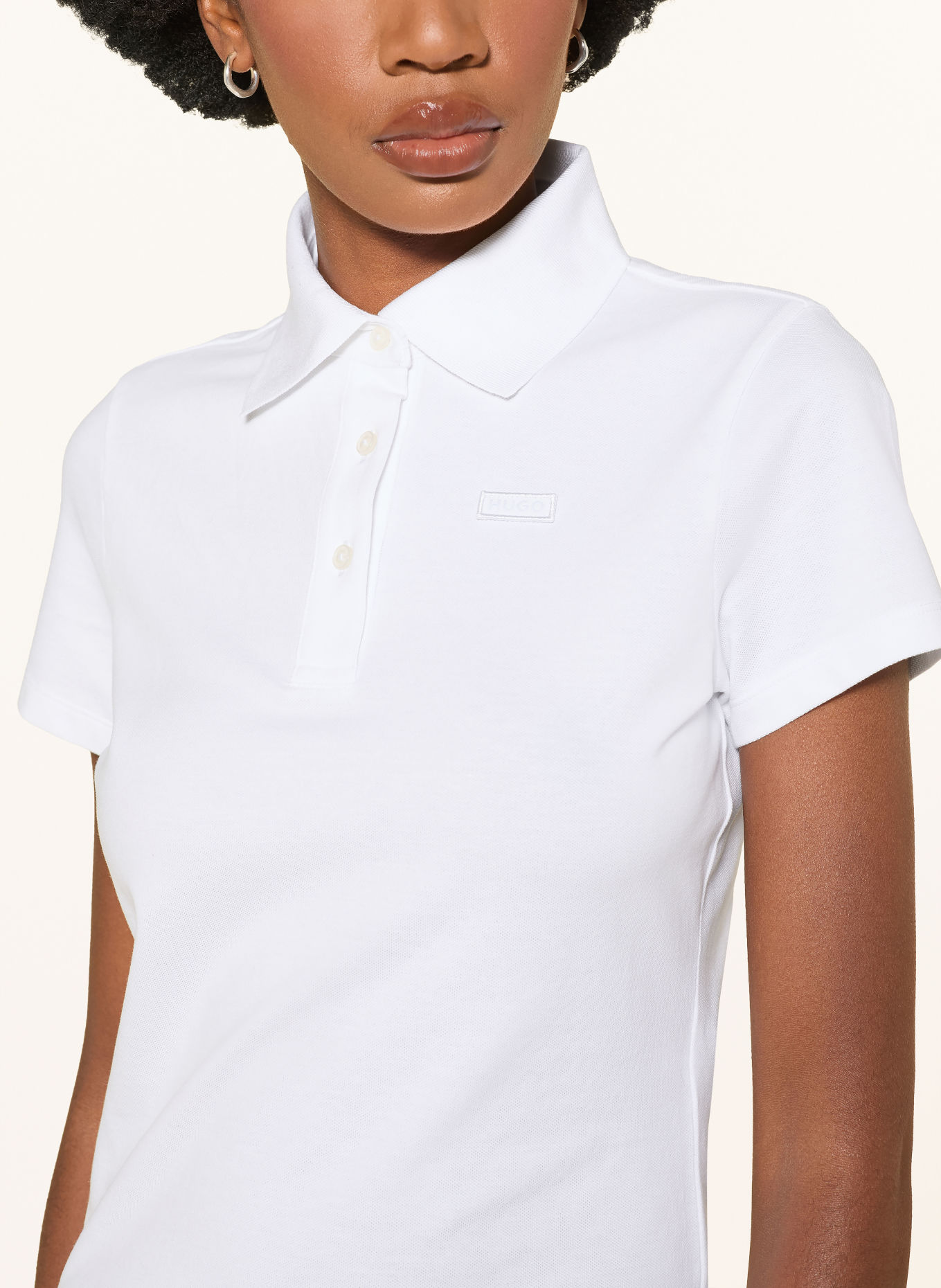 HUGO Piqué-poloshirt DAPOLETTE: WIT
