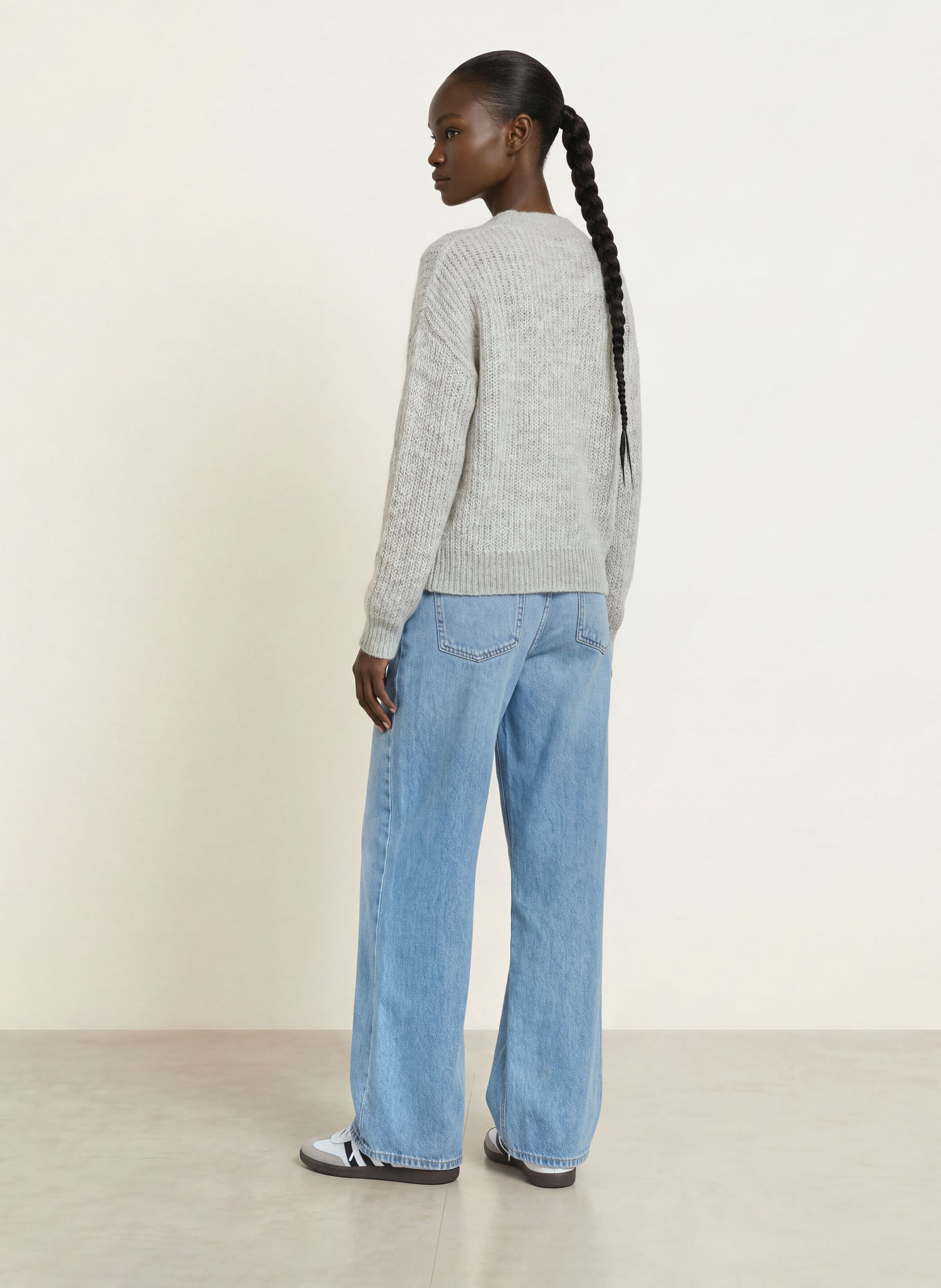 HUGO SLOGERYNA Sweater with Alpaca: GRAY