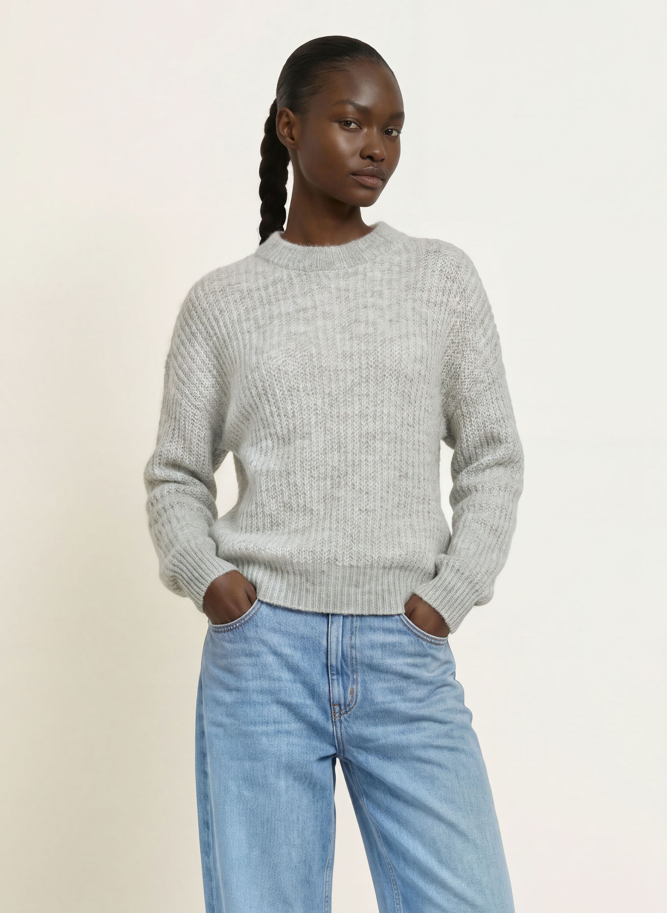 HUGO SLOGERYNA Sweater with Alpaca: GRAY