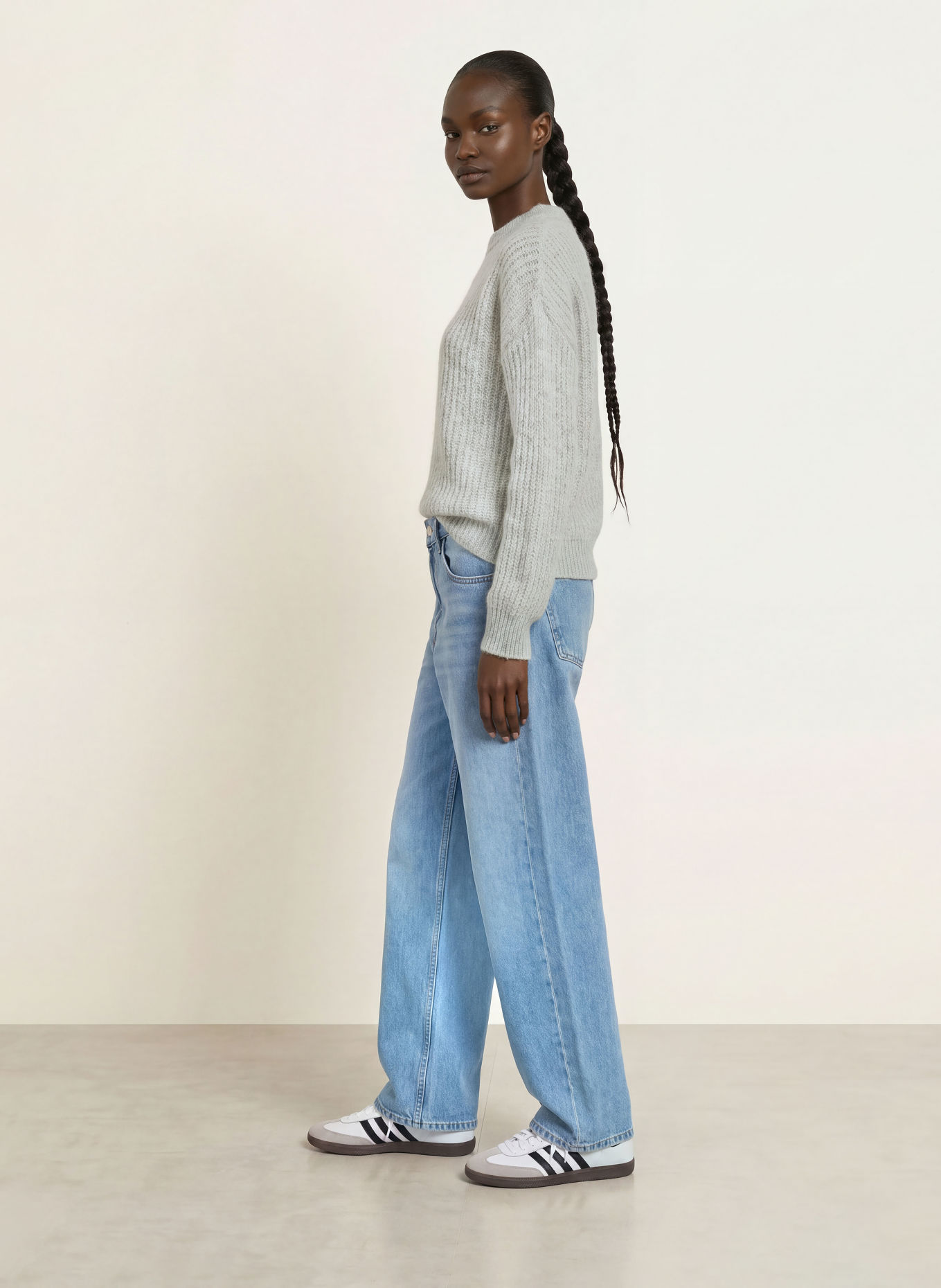 HUGO SLOGERYNA Sweater with Alpaca: GRAY