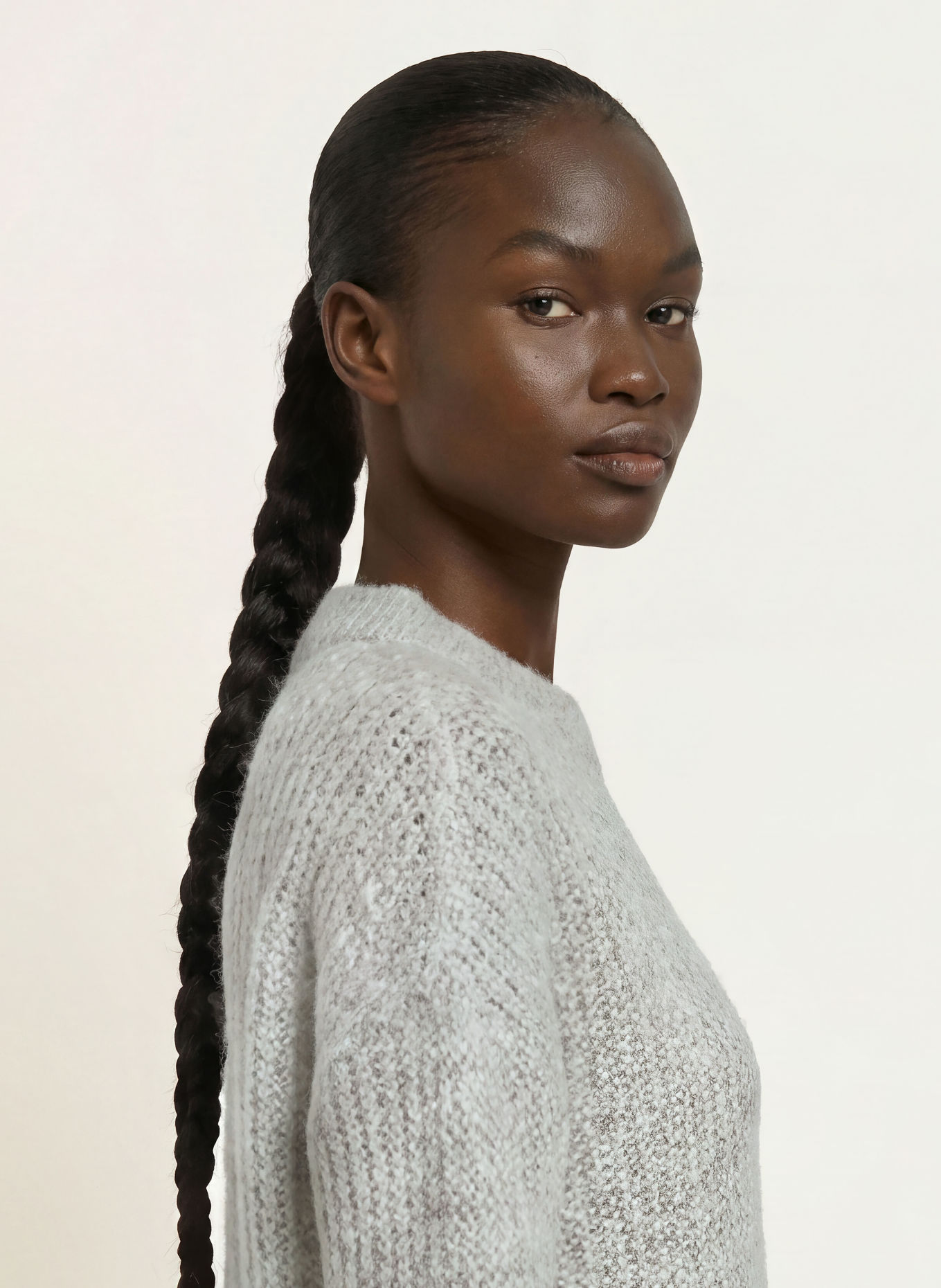 HUGO SLOGERYNA Sweater with Alpaca: GRAY