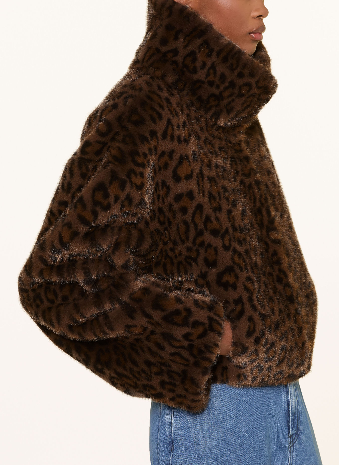 ROTATE Jas van imitatiebont: MARRON FONCÉ