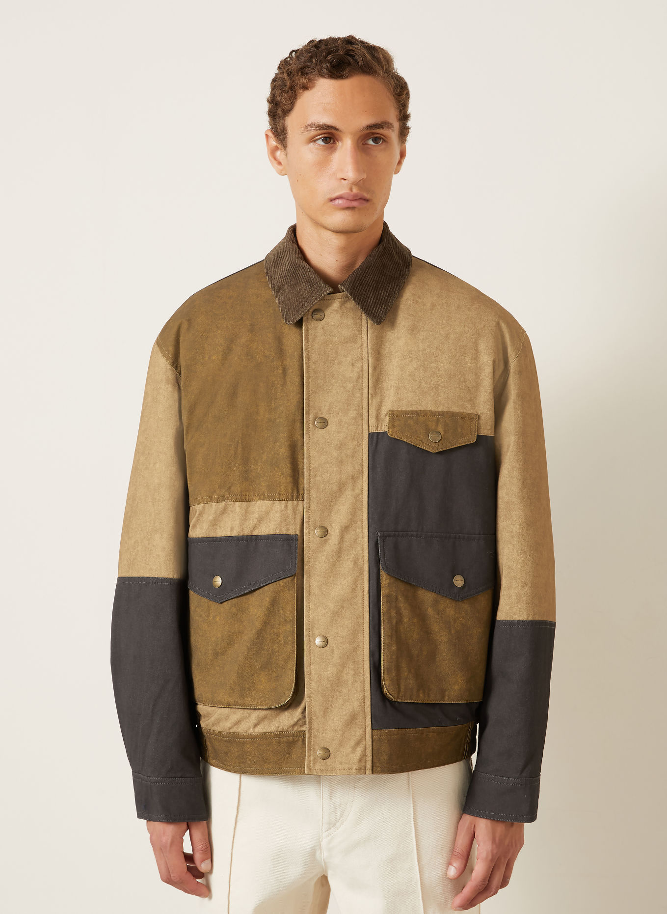 ISABEL MARANT TORES Bomber jacket: KHAKI / DARK BROWN