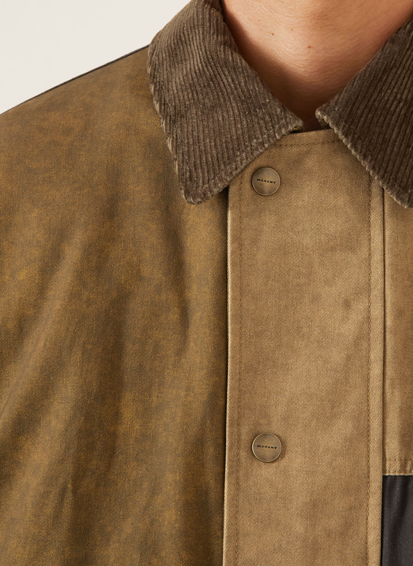 ISABEL MARANT TORES Bomber jacket: KHAKI / DARK BROWN