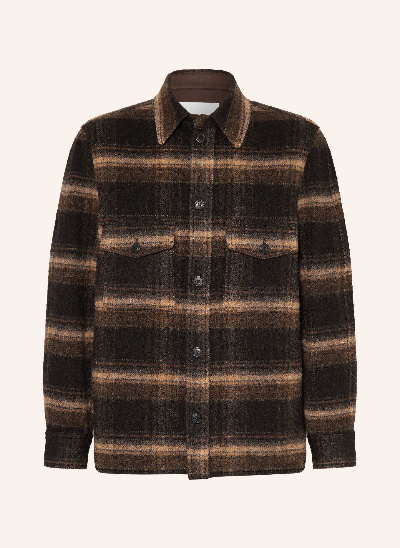 ISABEL MARANT Overjacket KERVON: ZWART / MARRON FONCÉ / BEIGE