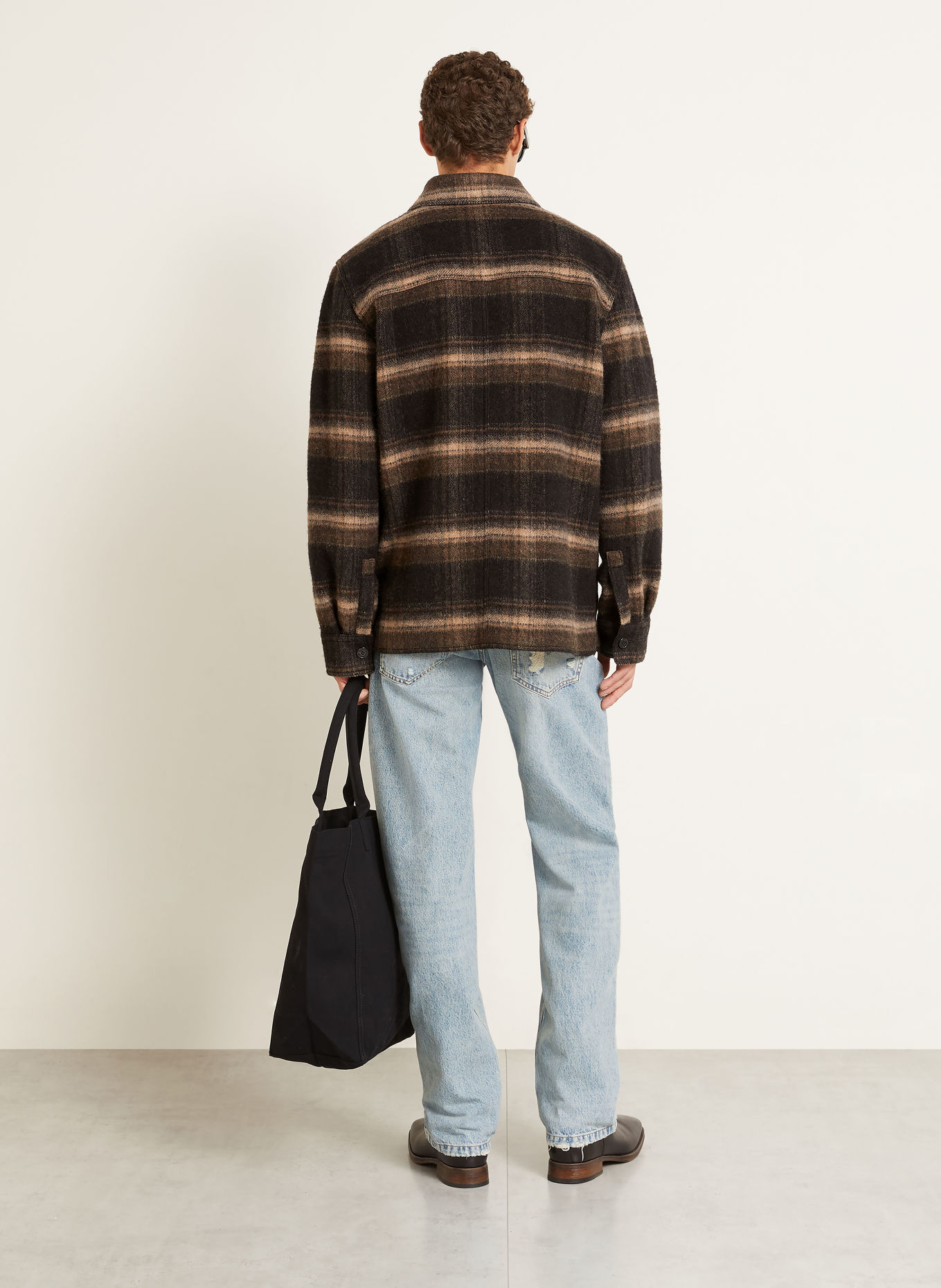 ISABEL MARANT Overjacket KERVON: ZWART / MARRON FONCÉ / BEIGE