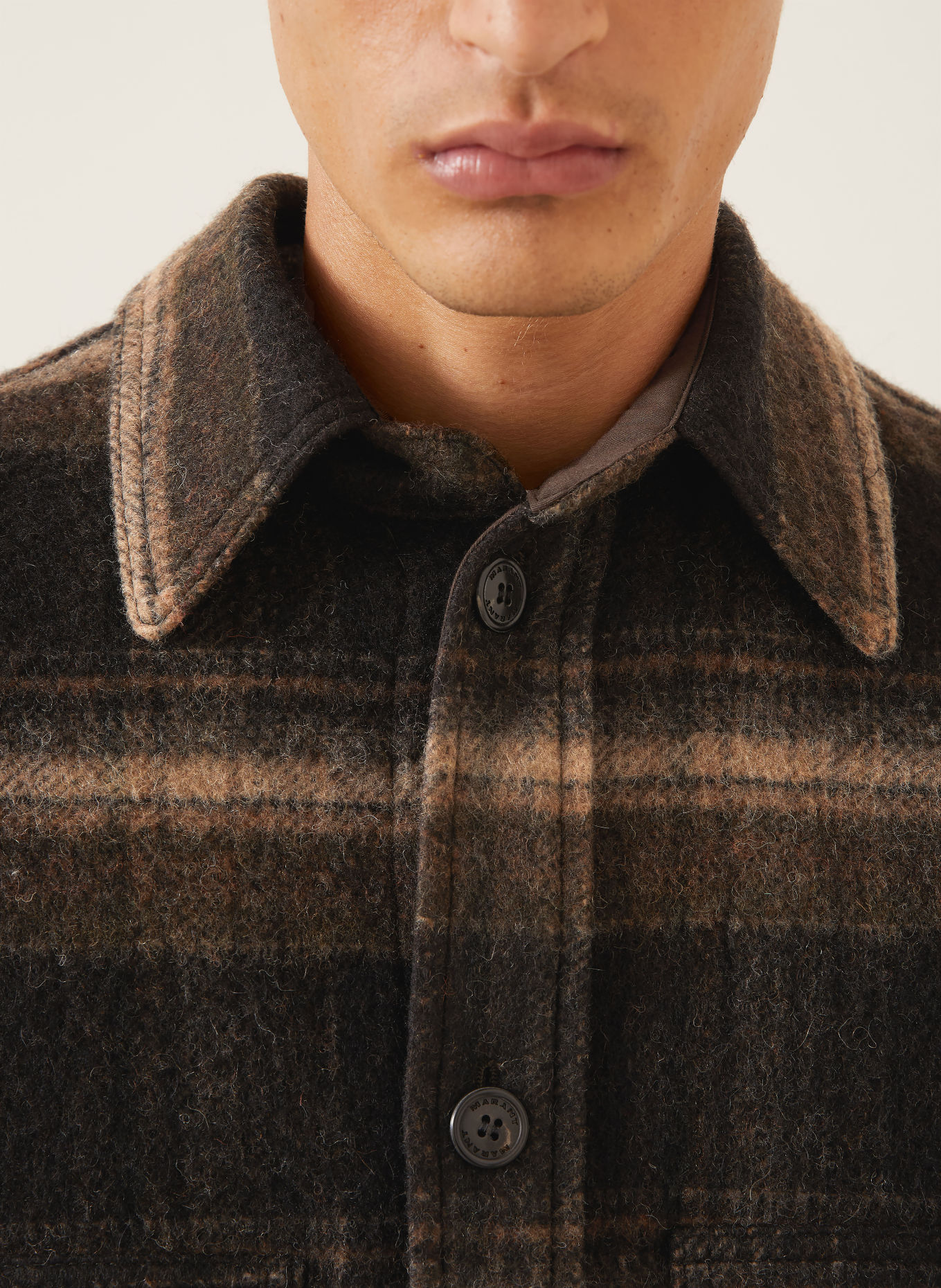 ISABEL MARANT Overjacket KERVON: ZWART / MARRON FONCÉ / BEIGE