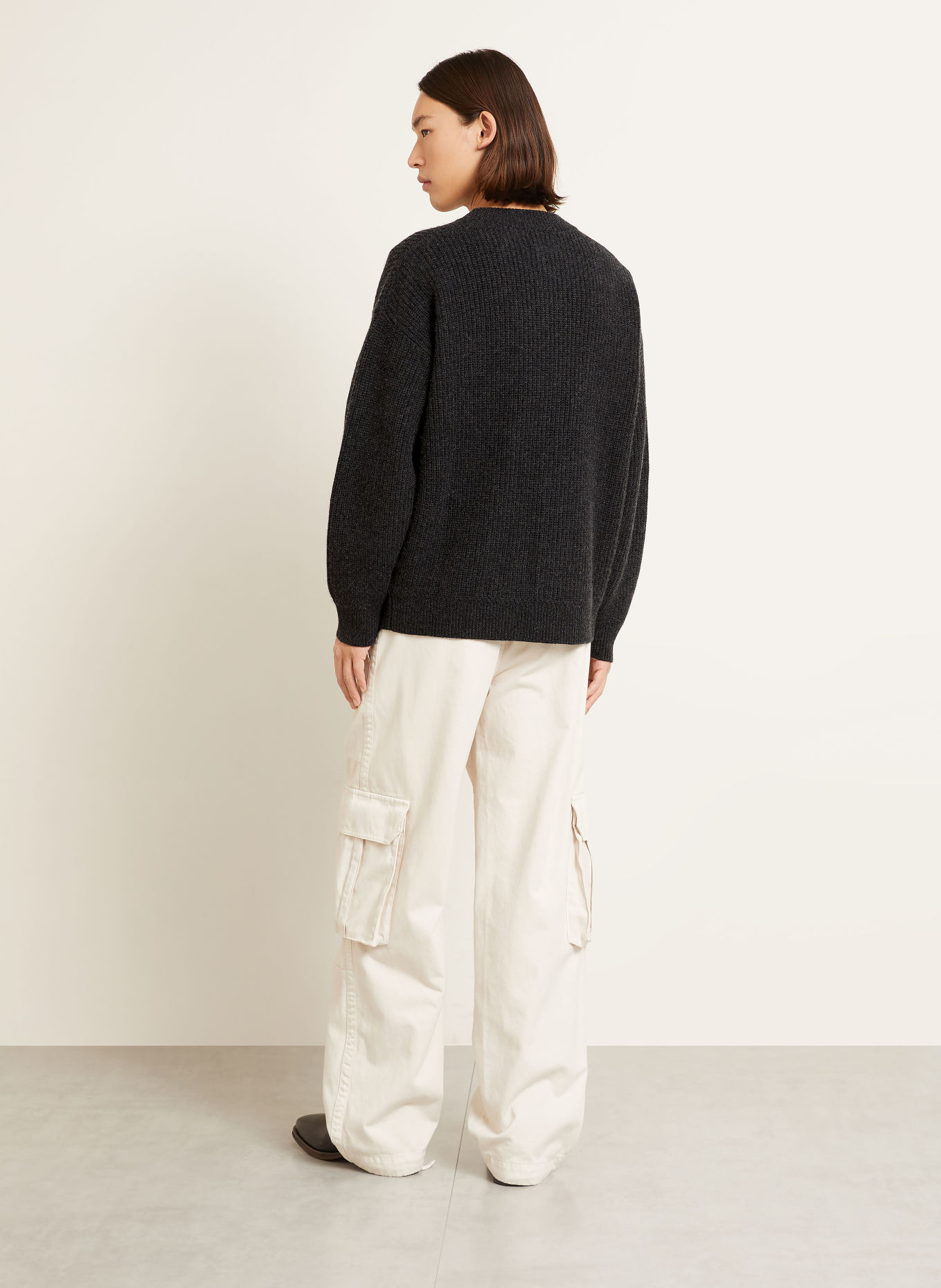 ISABEL MARANT Strickjacke MAEL mit Cashmere und Merinowolle: DUNKELGRAU