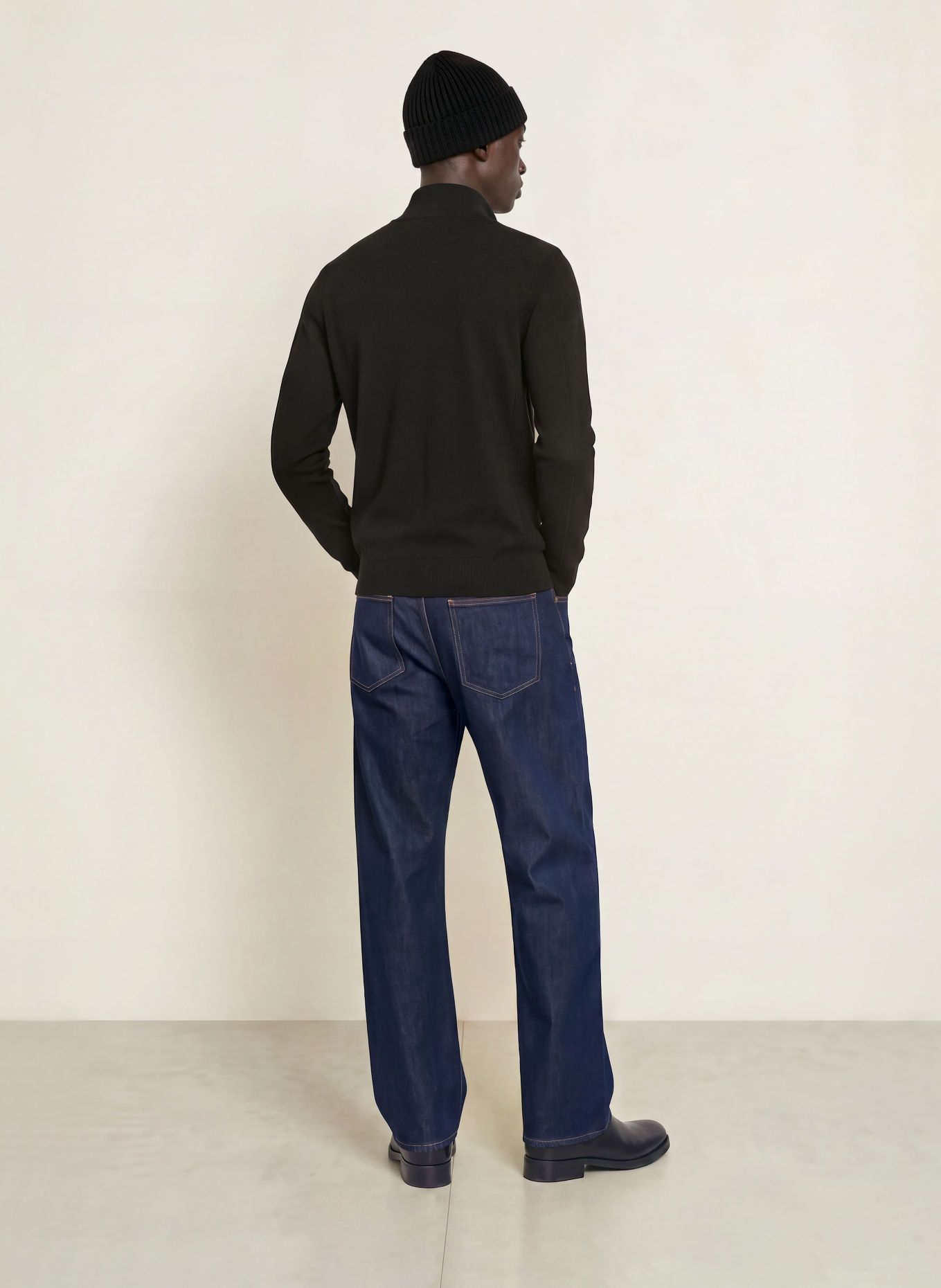 BELSTAFF Pull col zippé COLDEN en laine mérinos: NOIR