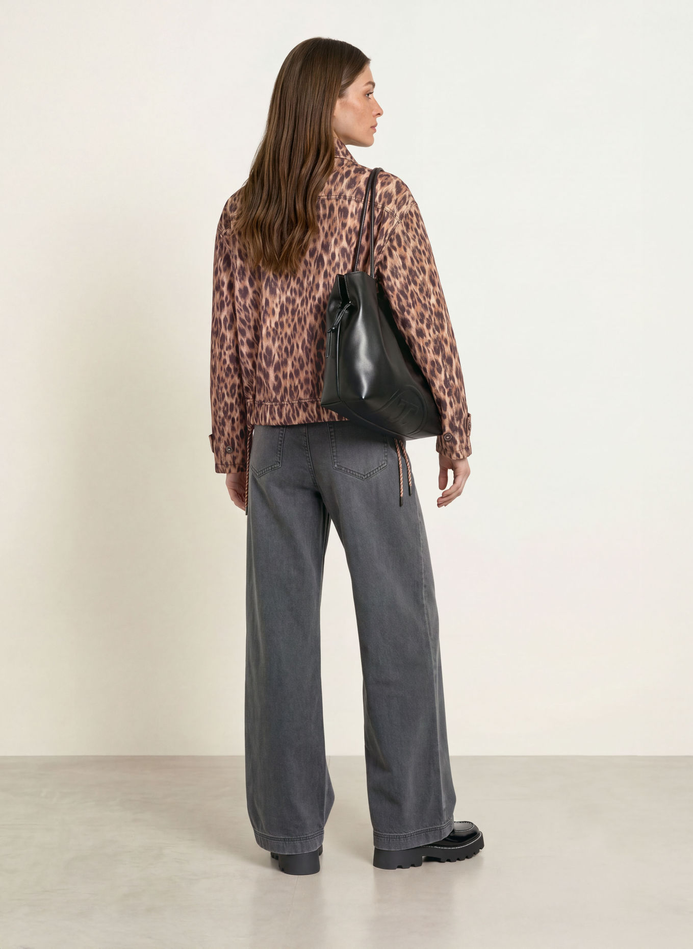 MARC CAIN Jeansy wide leg WICHITA: 880 anthrazit