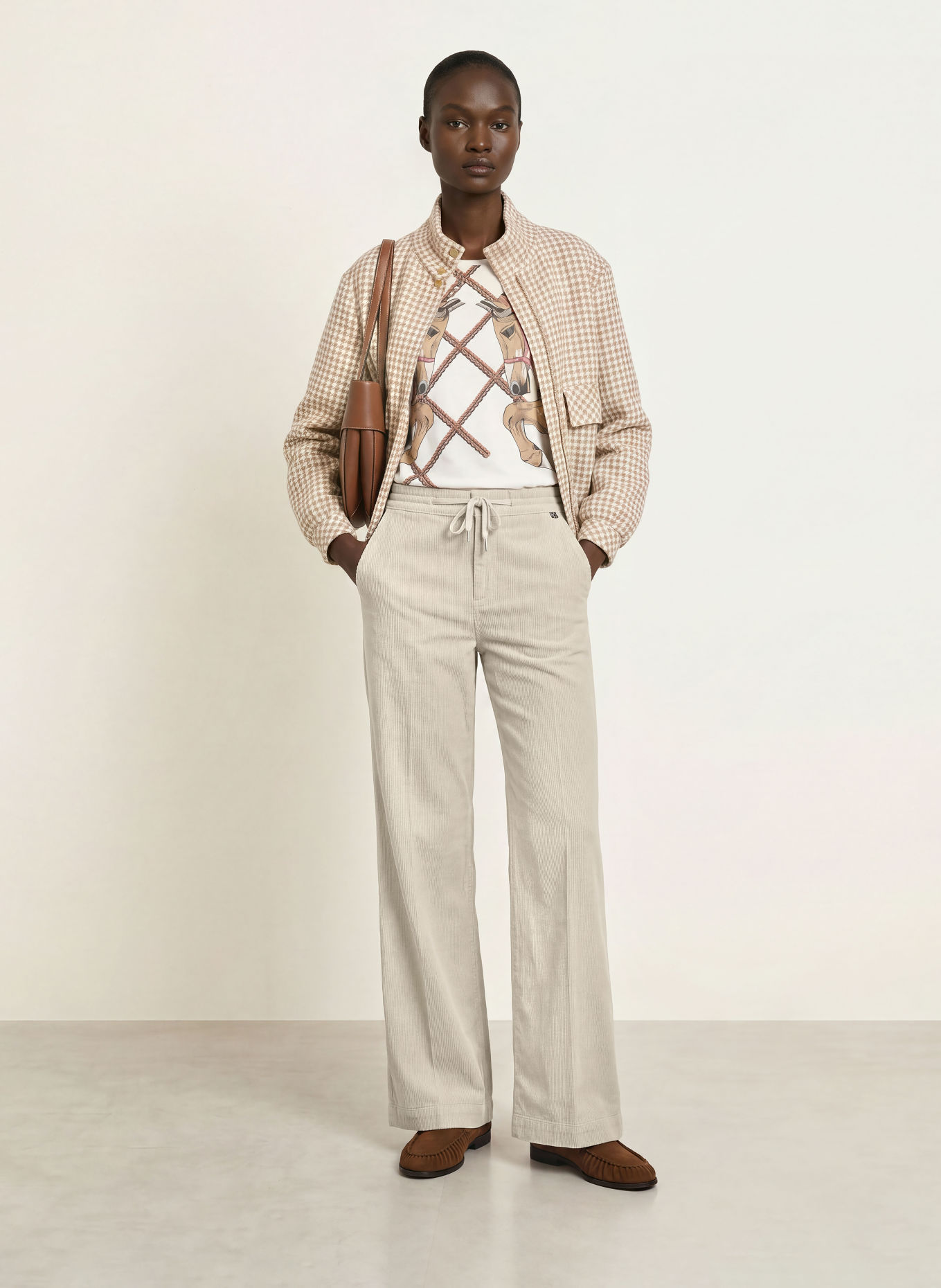 MARC CAIN Marlene-byxor WARRI i corduroy: 182 smoke