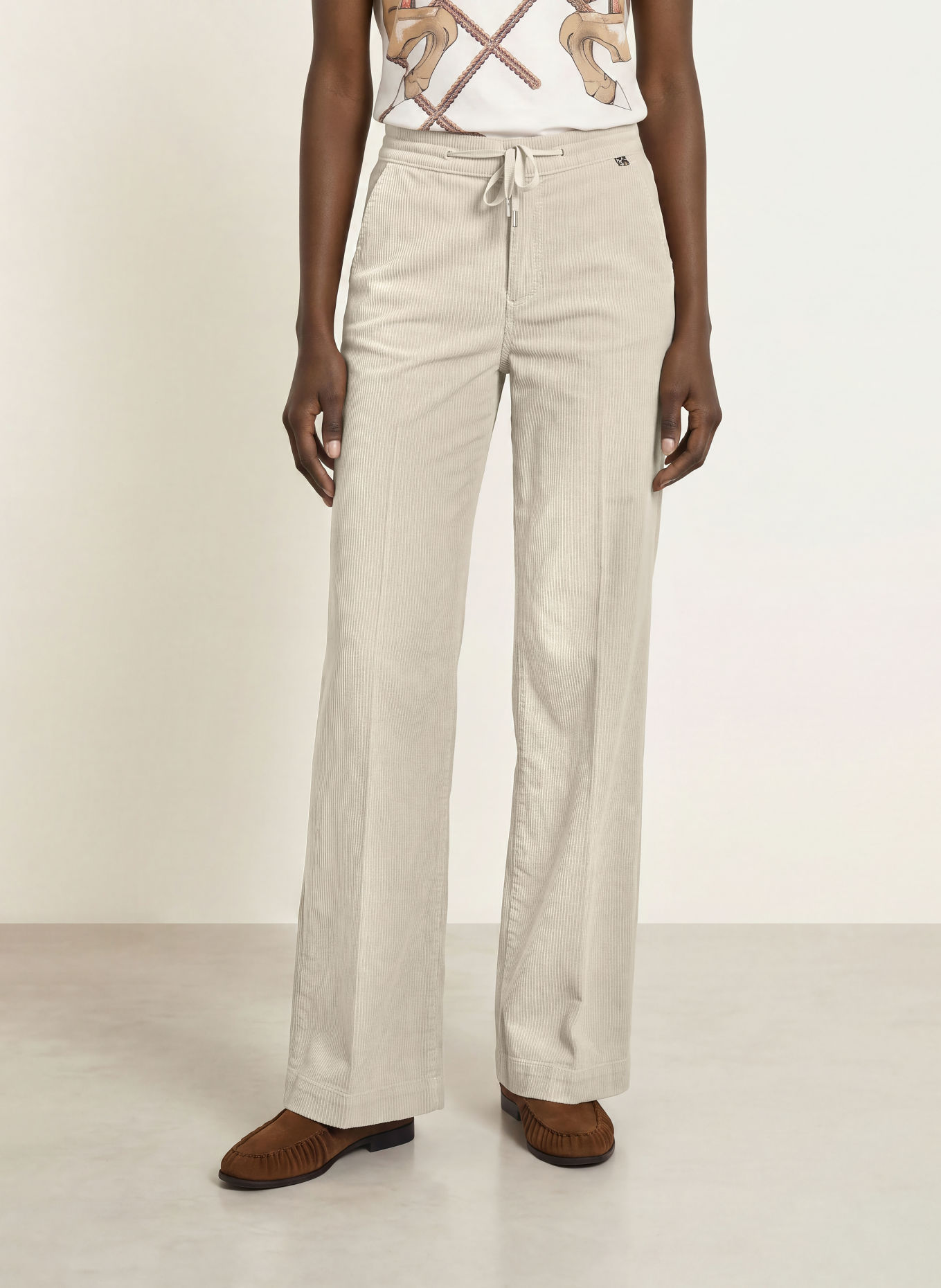 MARC CAIN Marlene-byxor WARRI i corduroy: 182 smoke