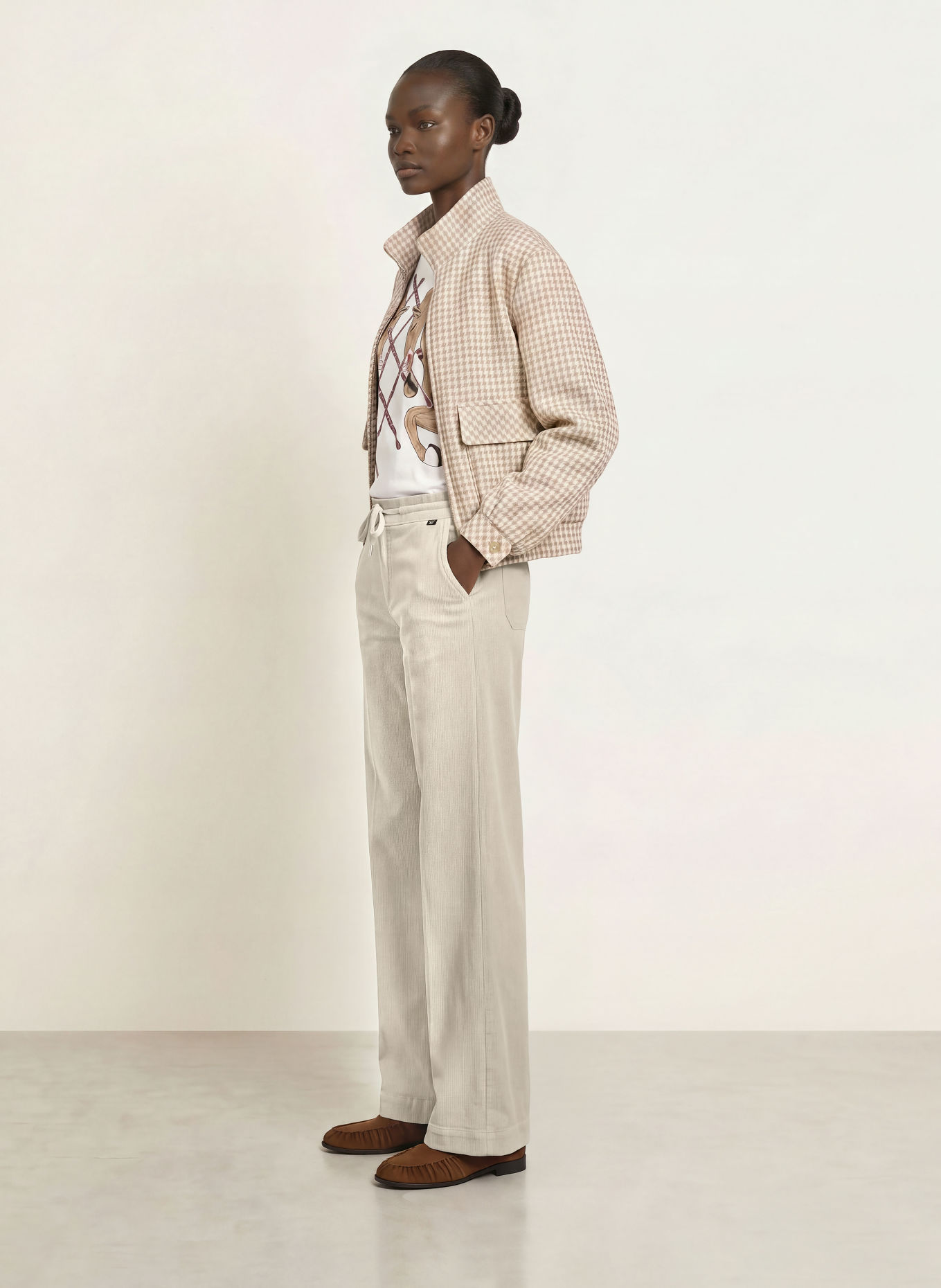 MARC CAIN Marlene-byxor WARRI i corduroy: 182 smoke