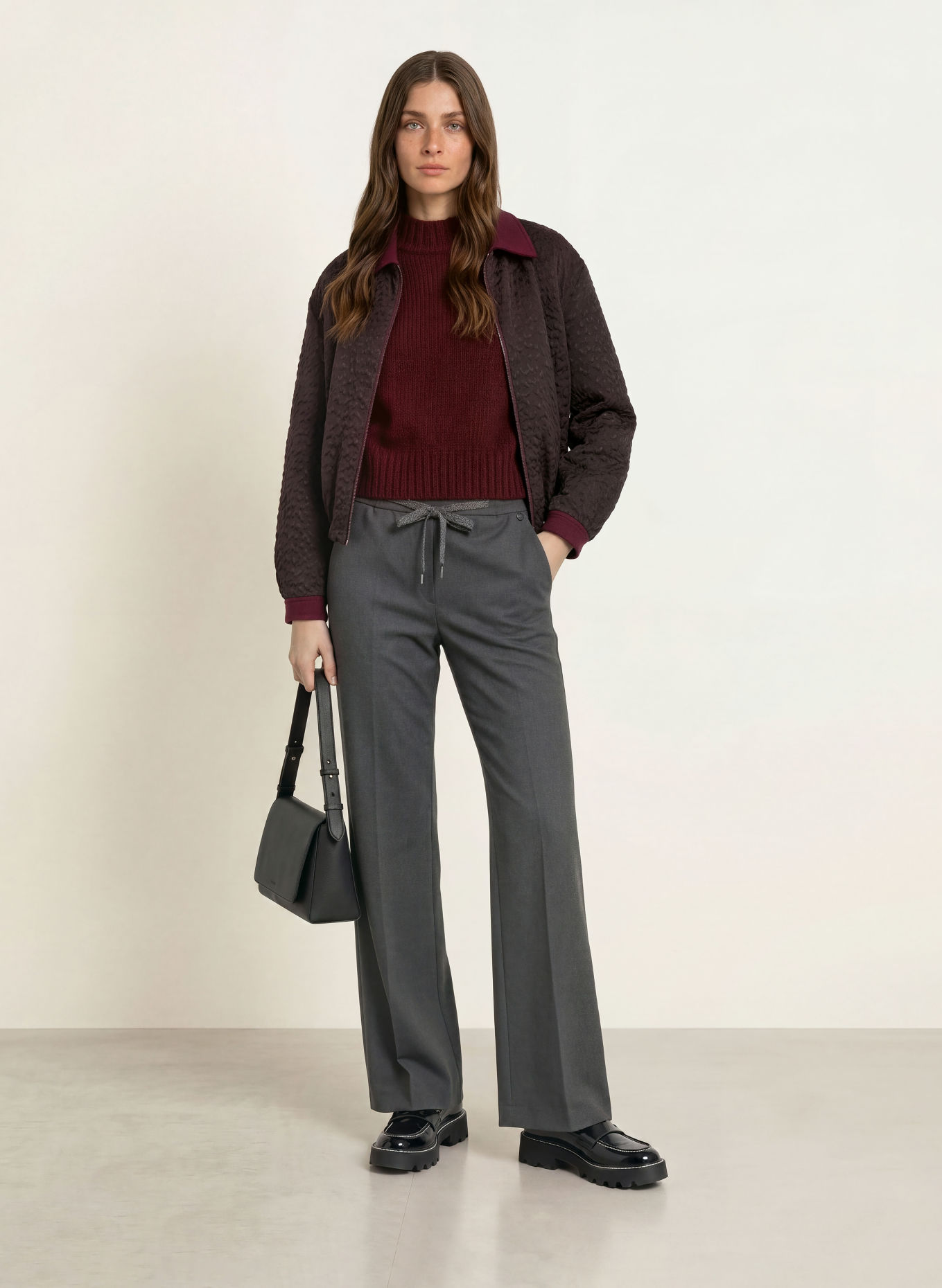 MARC CAIN Marlene-broek WASHINGTON van flanel: 900 black new