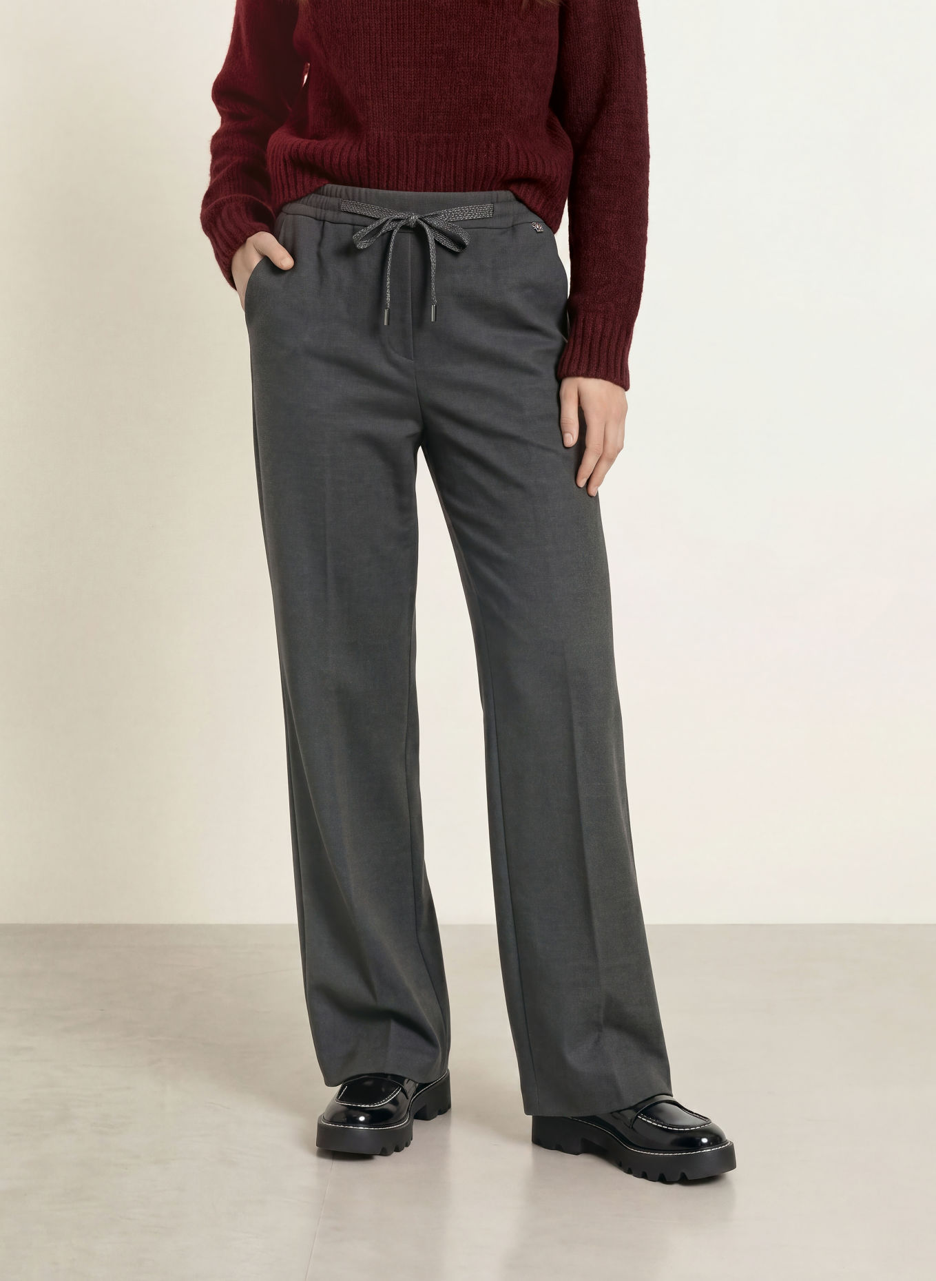MARC CAIN Marlene-broek WASHINGTON van flanel: 900 black new
