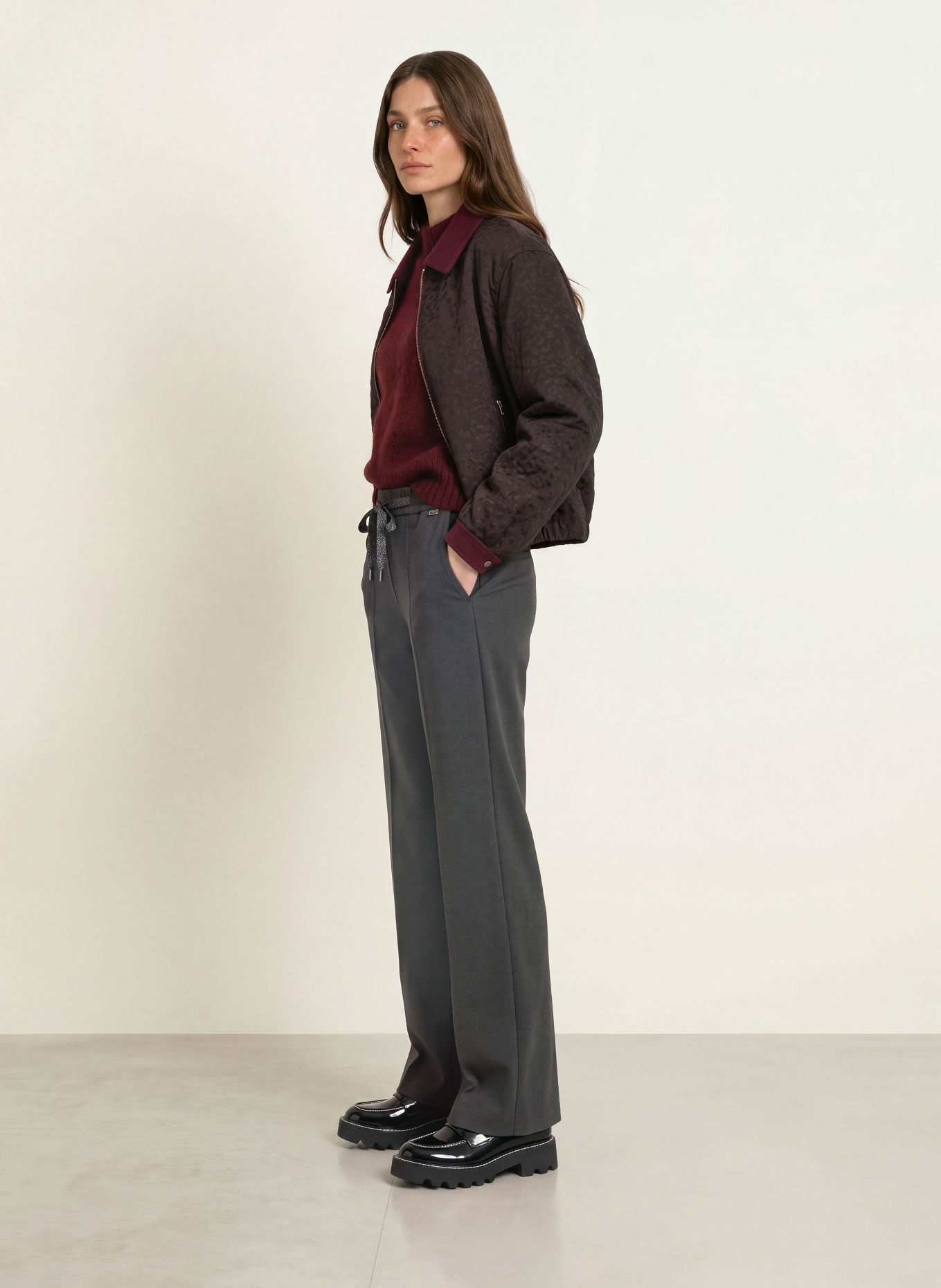 MARC CAIN Marlene-broek WASHINGTON van flanel: 900 black new