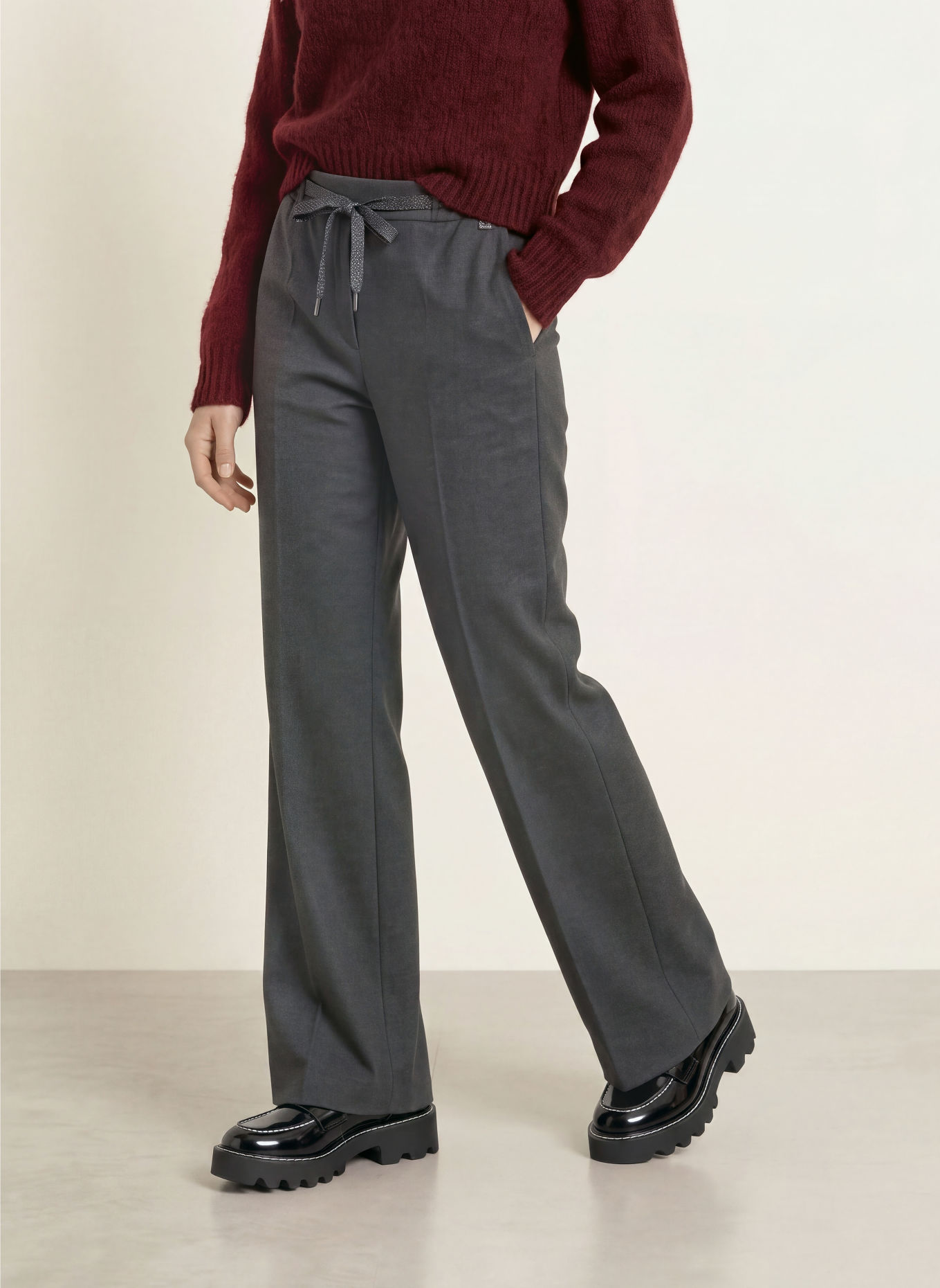 MARC CAIN Marlene-broek WASHINGTON van flanel: 900 black new