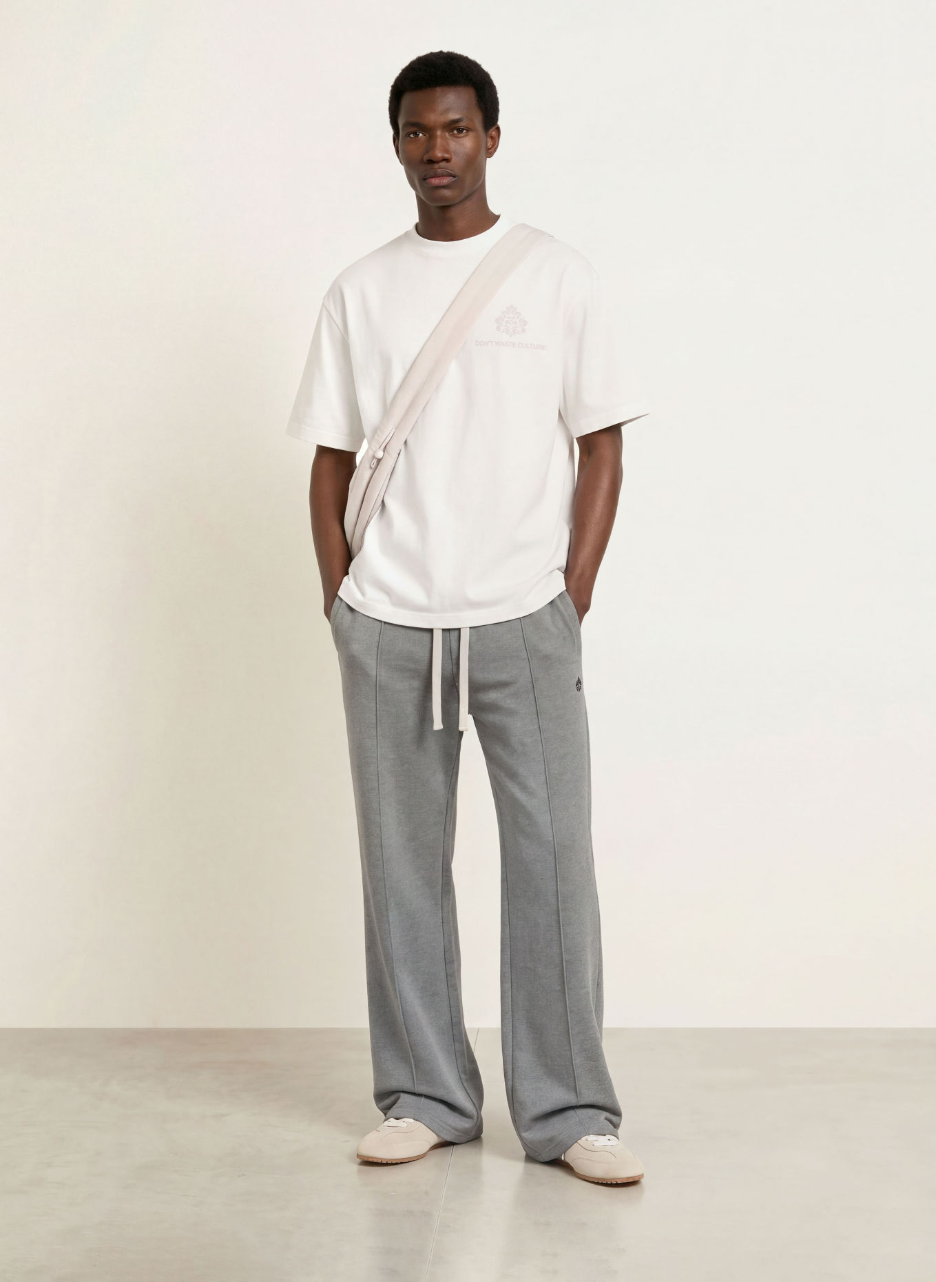 don't waste culture T-Shirt AZEMARI: CREME / BEIGE