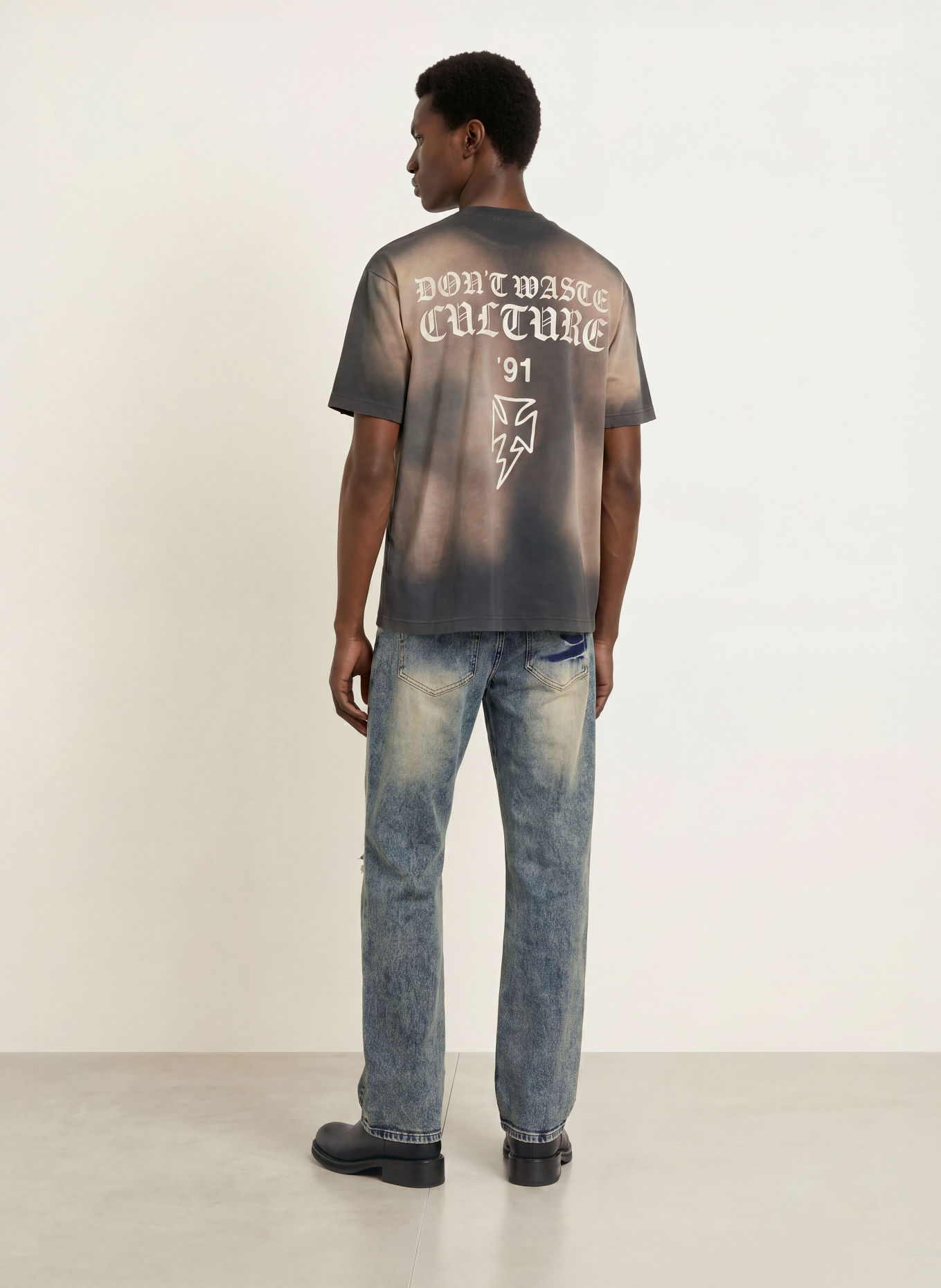 don't waste culture T-Shirt THUNDER: TAUPE / CREME / SCHWARZ