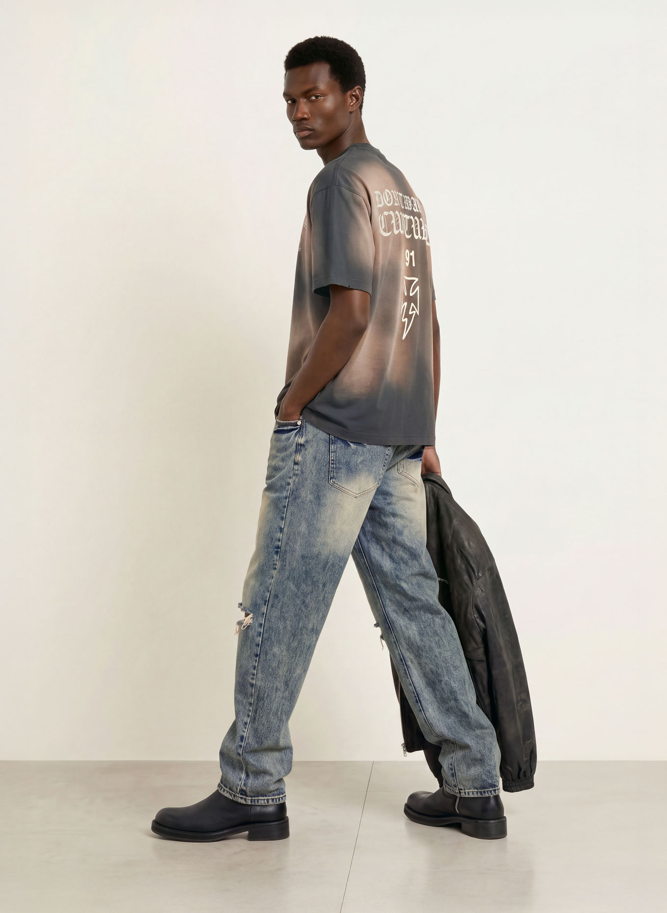 don't waste culture T-Shirt THUNDER: TAUPE / CREME / SCHWARZ
