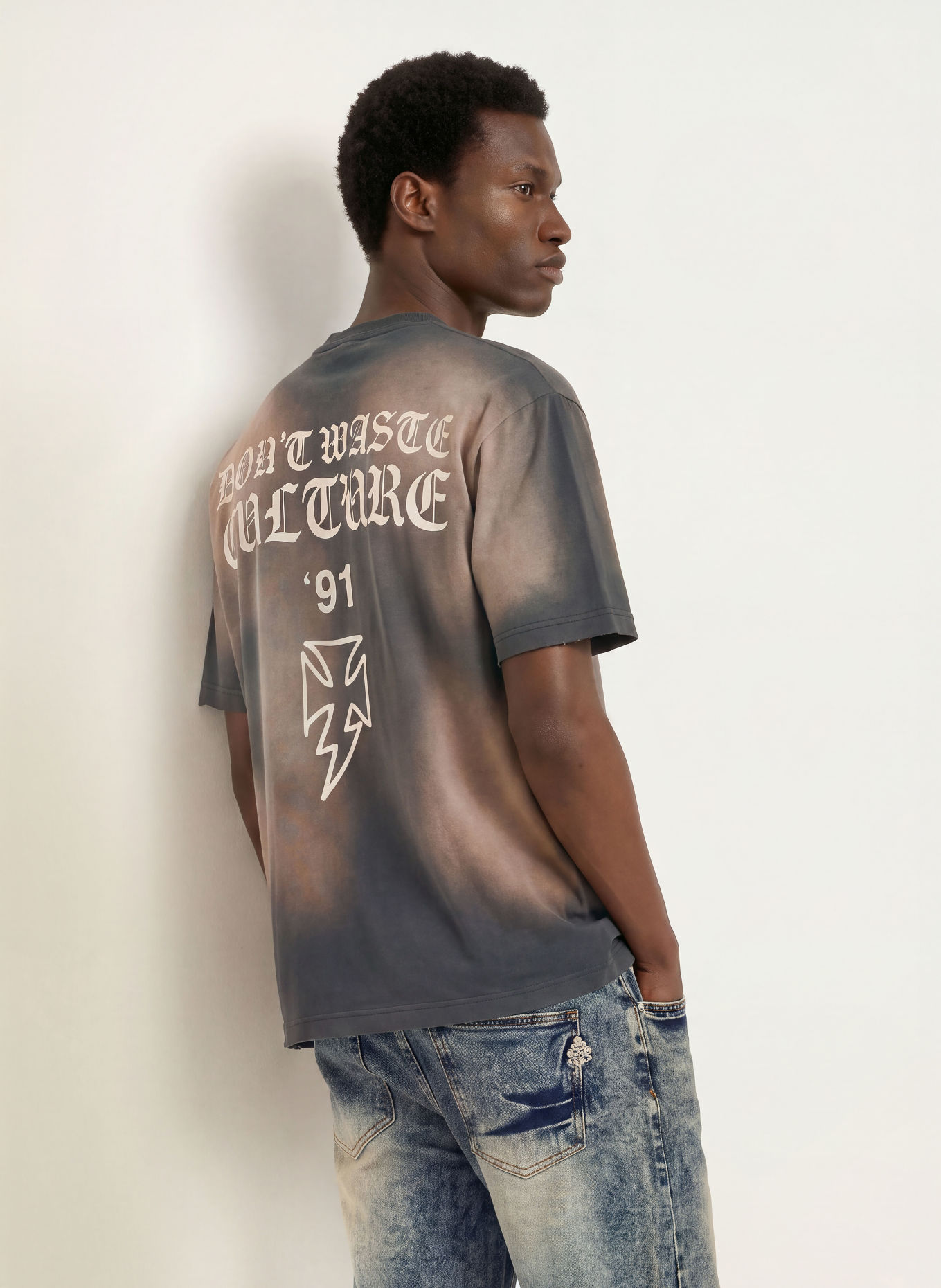 don't waste culture T-Shirt THUNDER: TAUPE / CREME / SCHWARZ