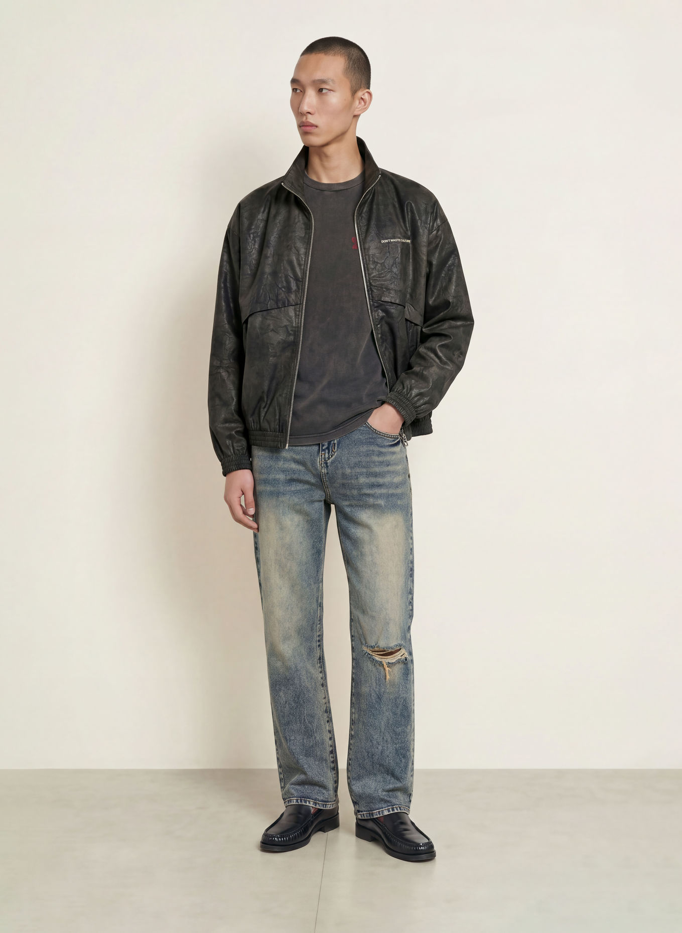 don't waste culture Blouson YANI: KHAKI / SCHWARZ