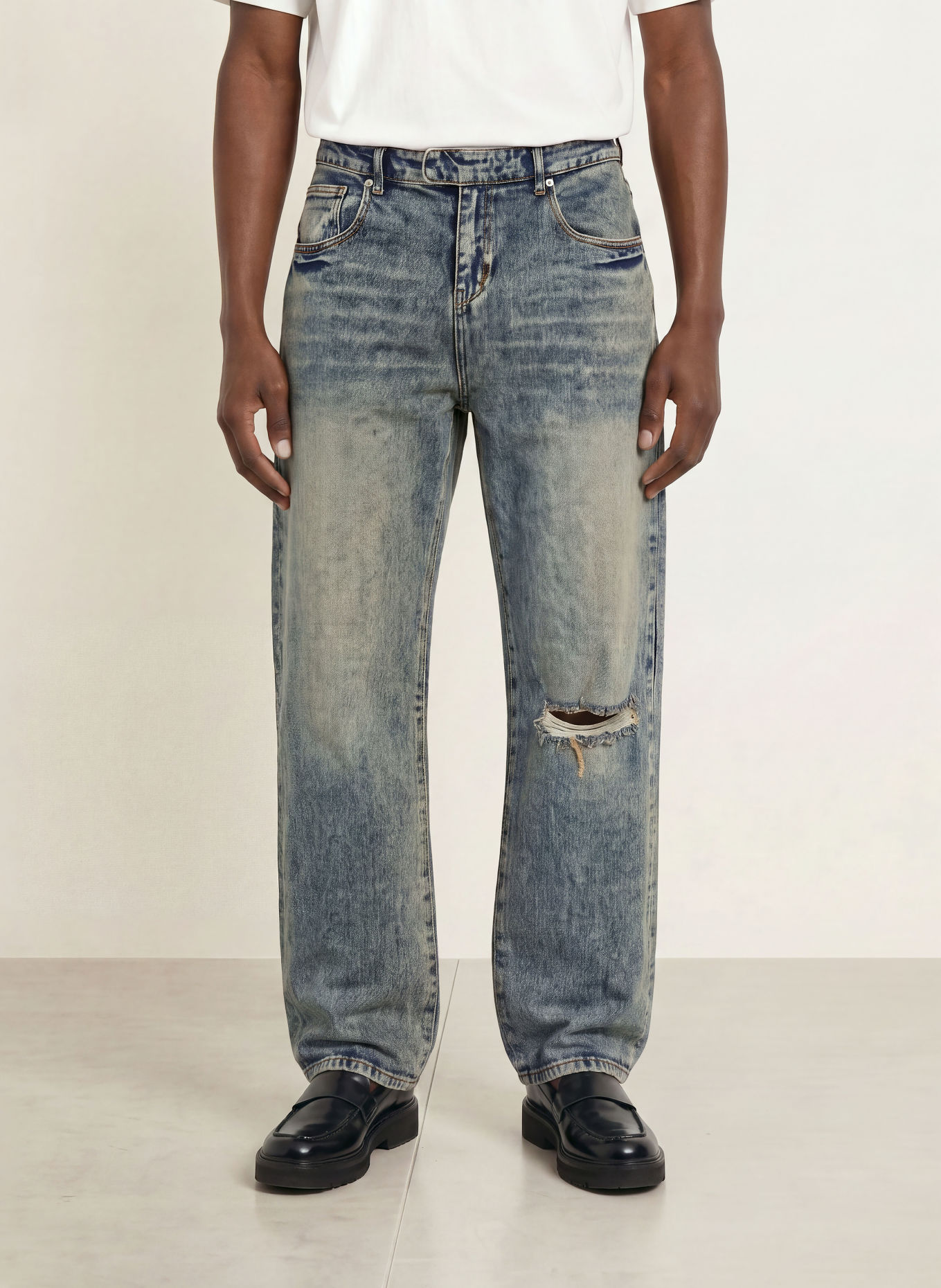 don't waste culture Destroyed Jeans RAFI Regular Fit: 1275 Dark Pale