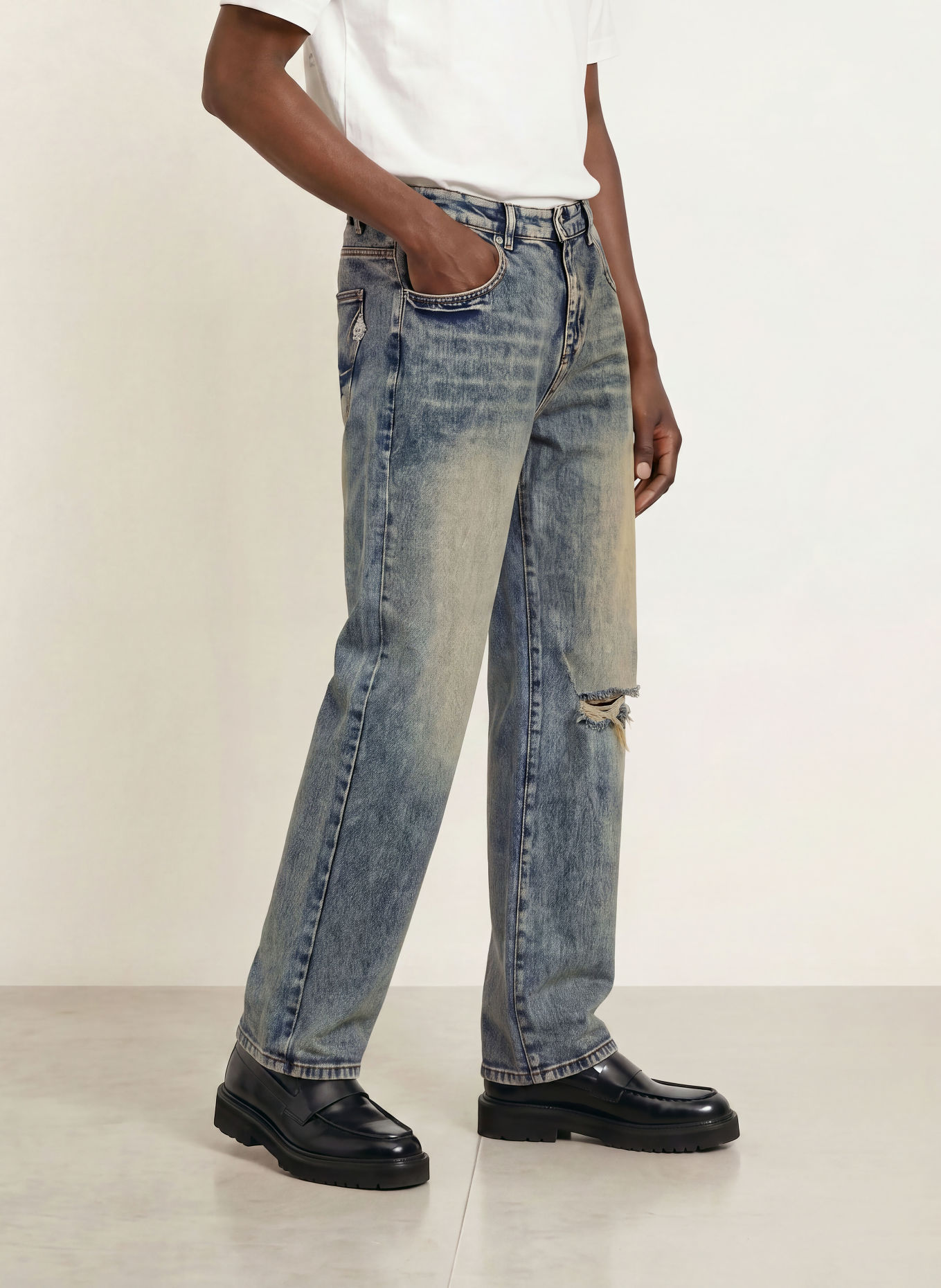 don't waste culture Destroyed Jeans RAFI Regular Fit: 1275 Dark Pale