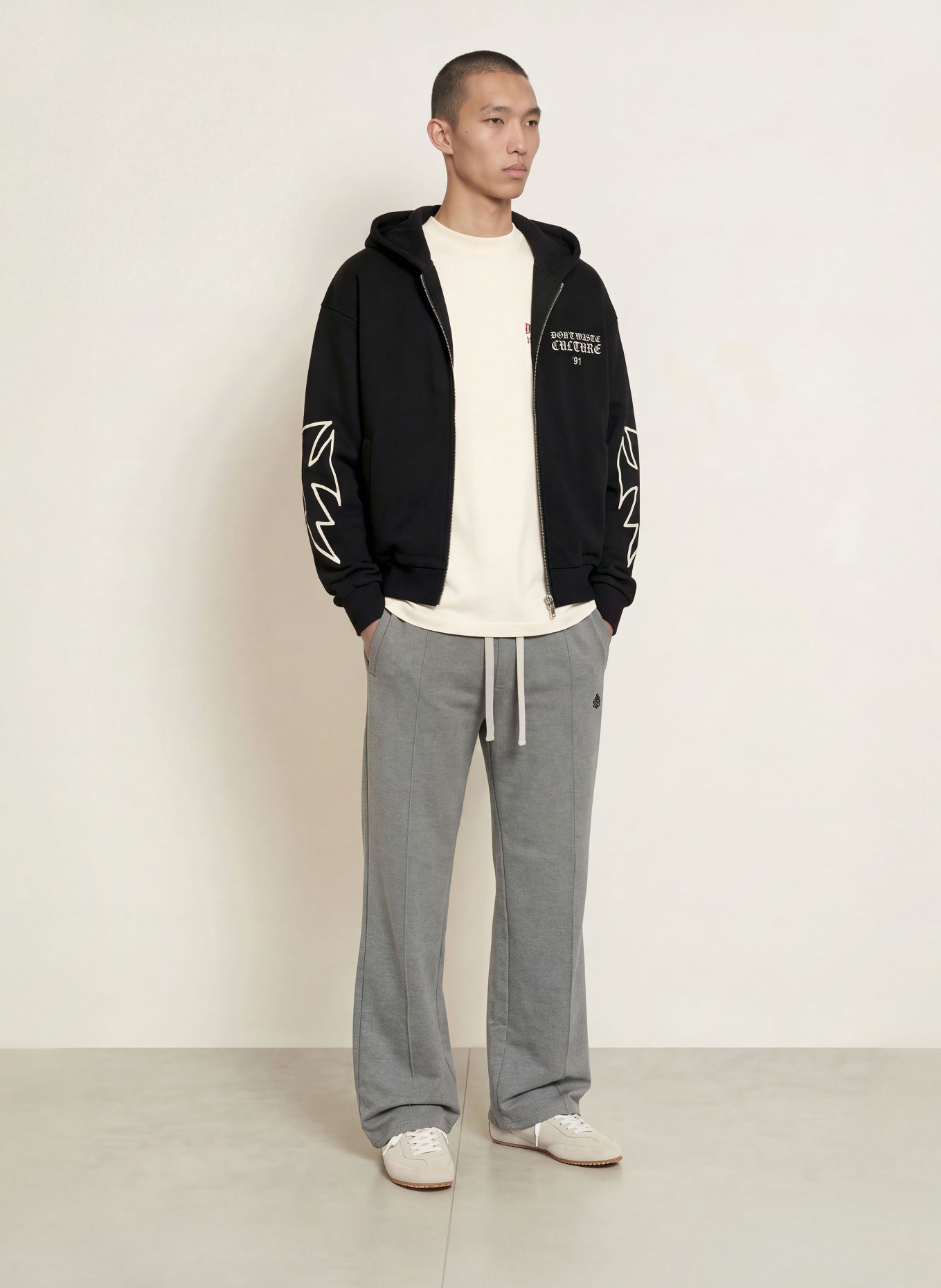 don't waste culture Sweatpants LINO: GRAU