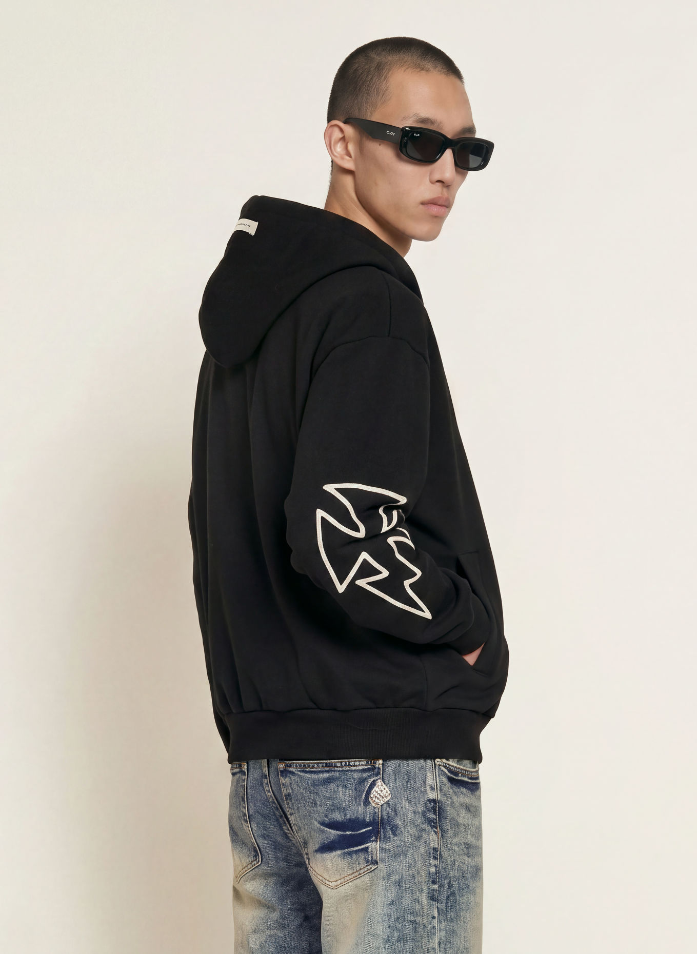 don't waste culture Sweatjacke VELO: SCHWARZ