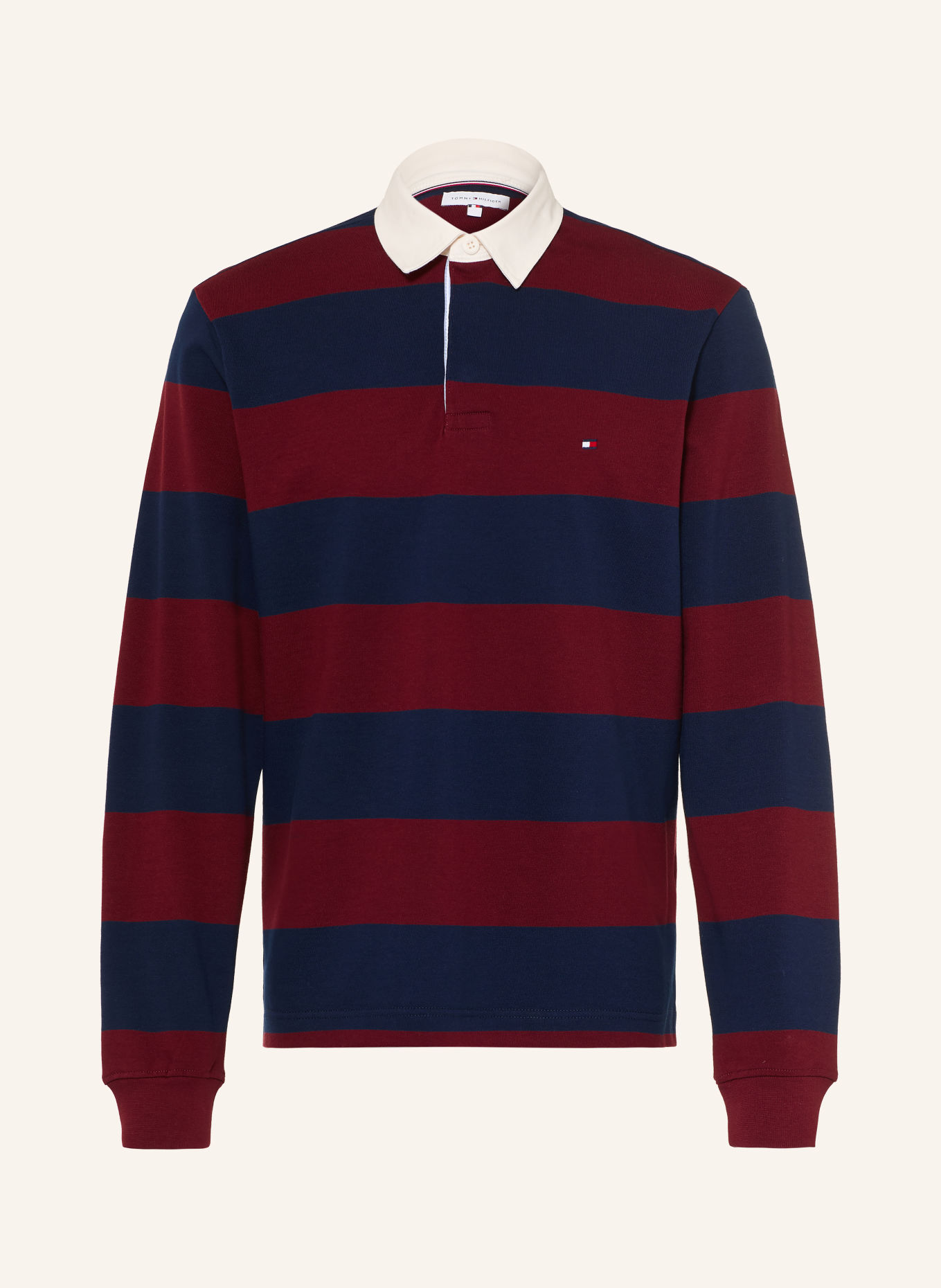 TOMMY HILFIGER Rugbyshirt: DONKERROOD / DONKERBLAUW