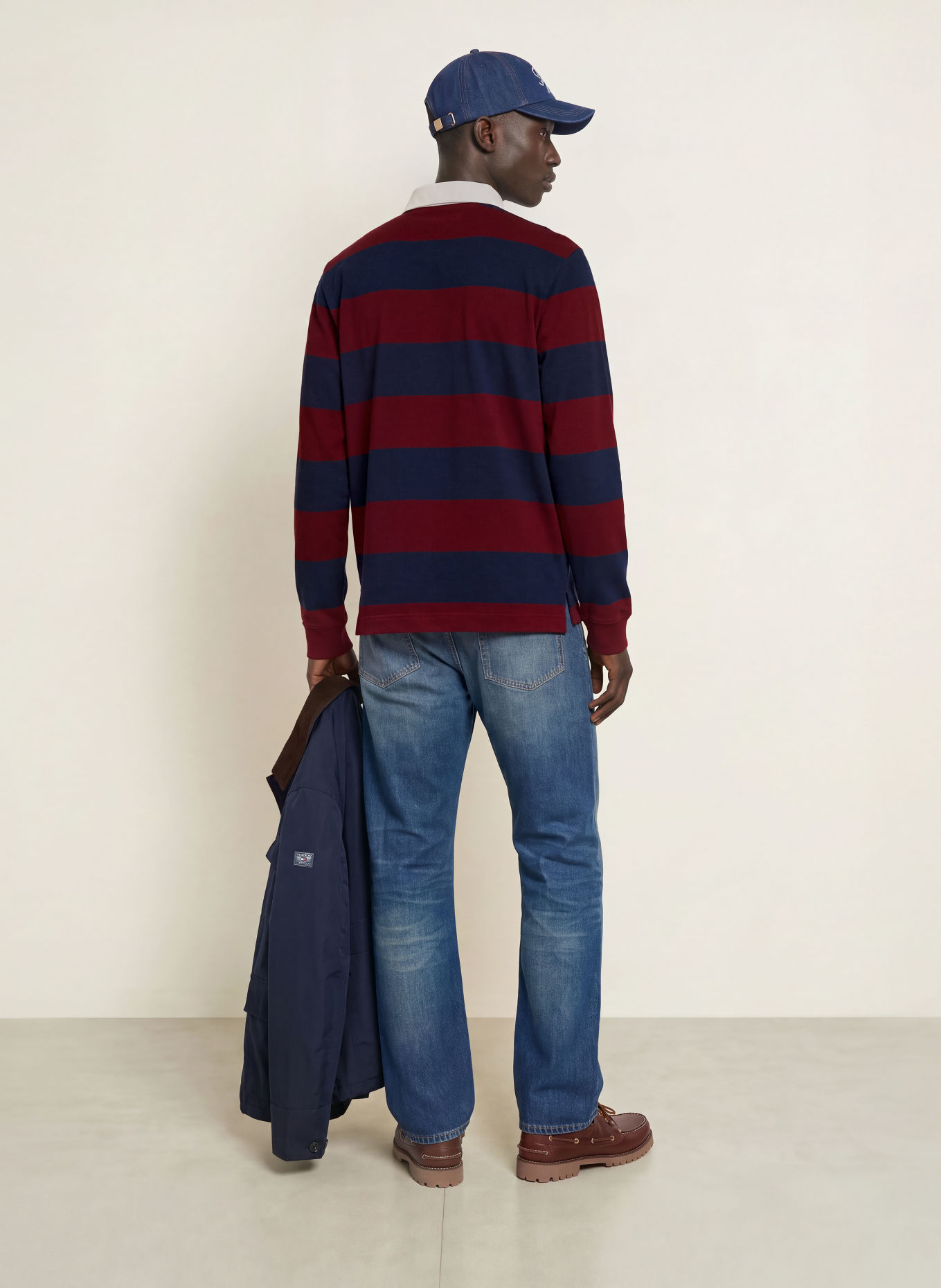 TOMMY HILFIGER Rugbyshirt: DONKERROOD / DONKERBLAUW