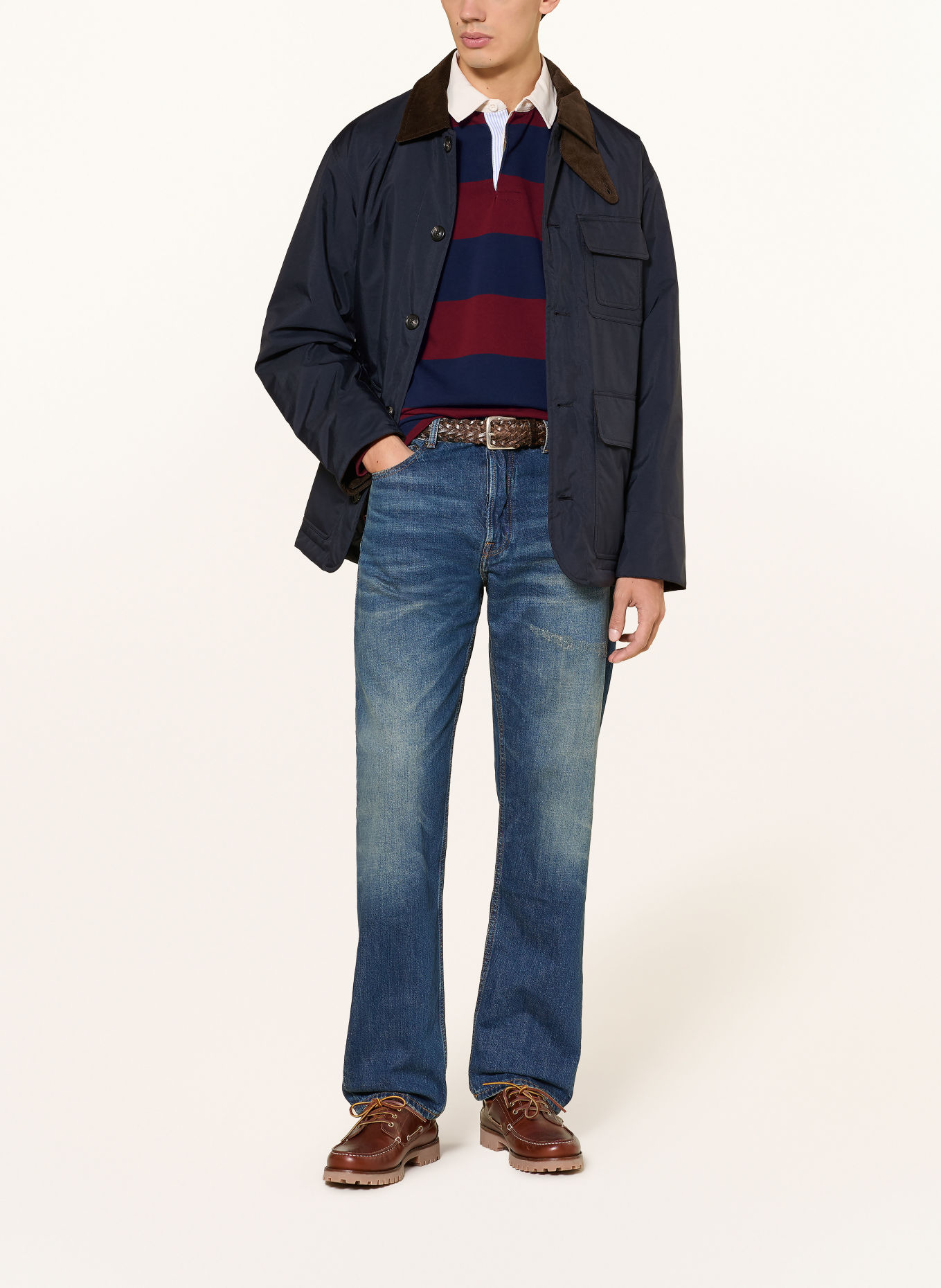 TOMMY HILFIGER Rugbyshirt: DONKERROOD / DONKERBLAUW