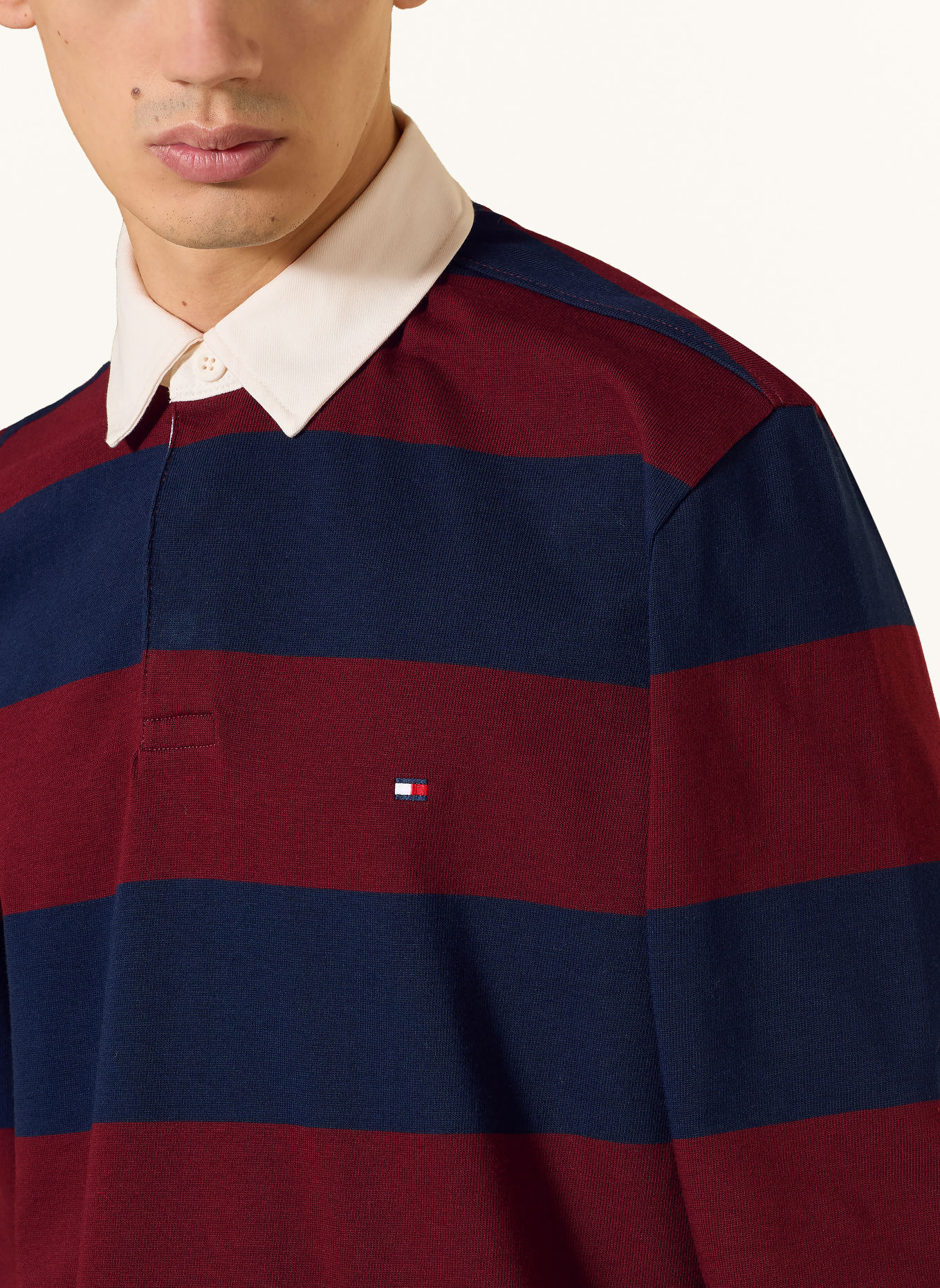 TOMMY HILFIGER Rugbyshirt: DONKERROOD / DONKERBLAUW