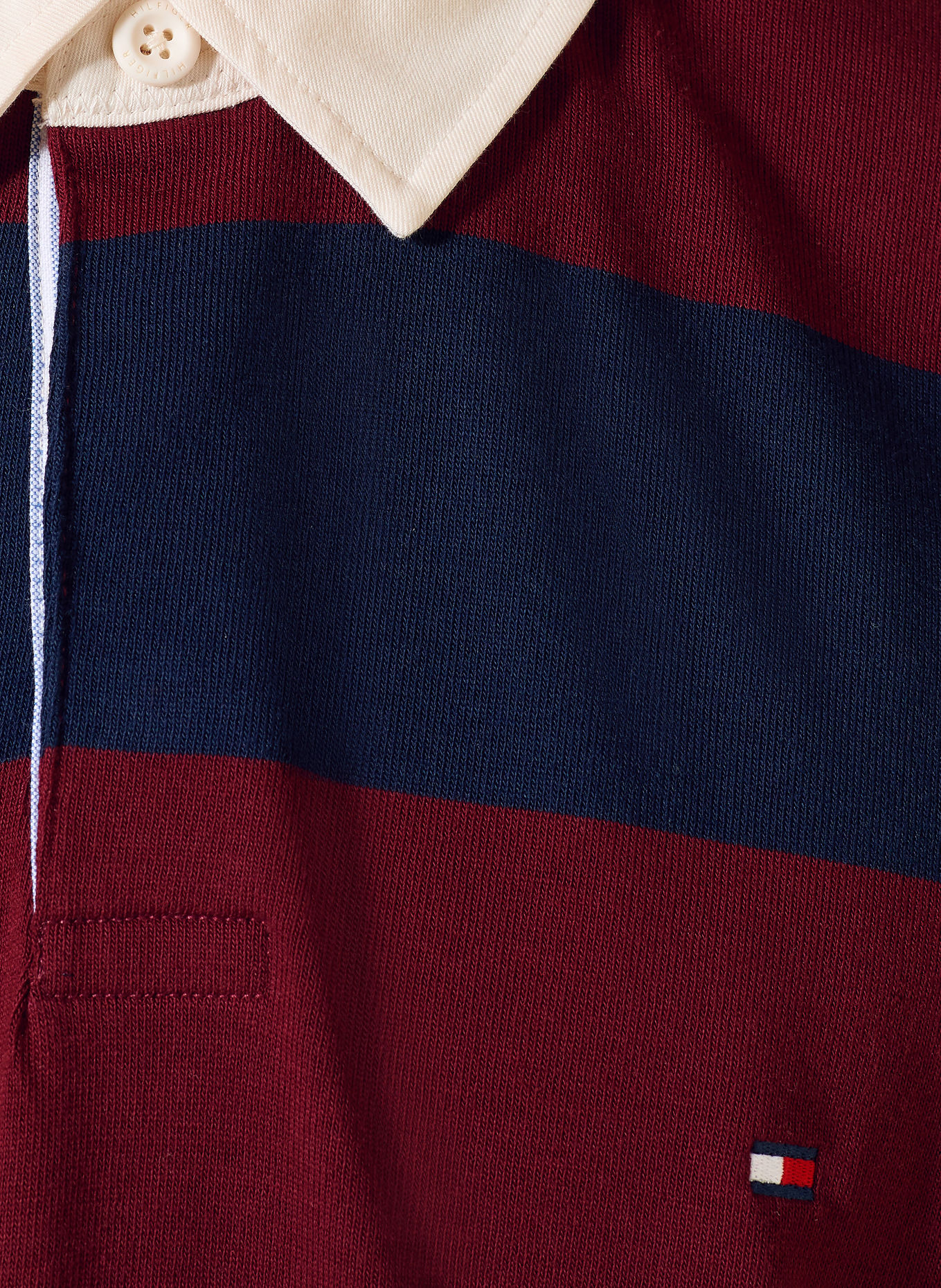 TOMMY HILFIGER Rugbyshirt: DONKERROOD / DONKERBLAUW